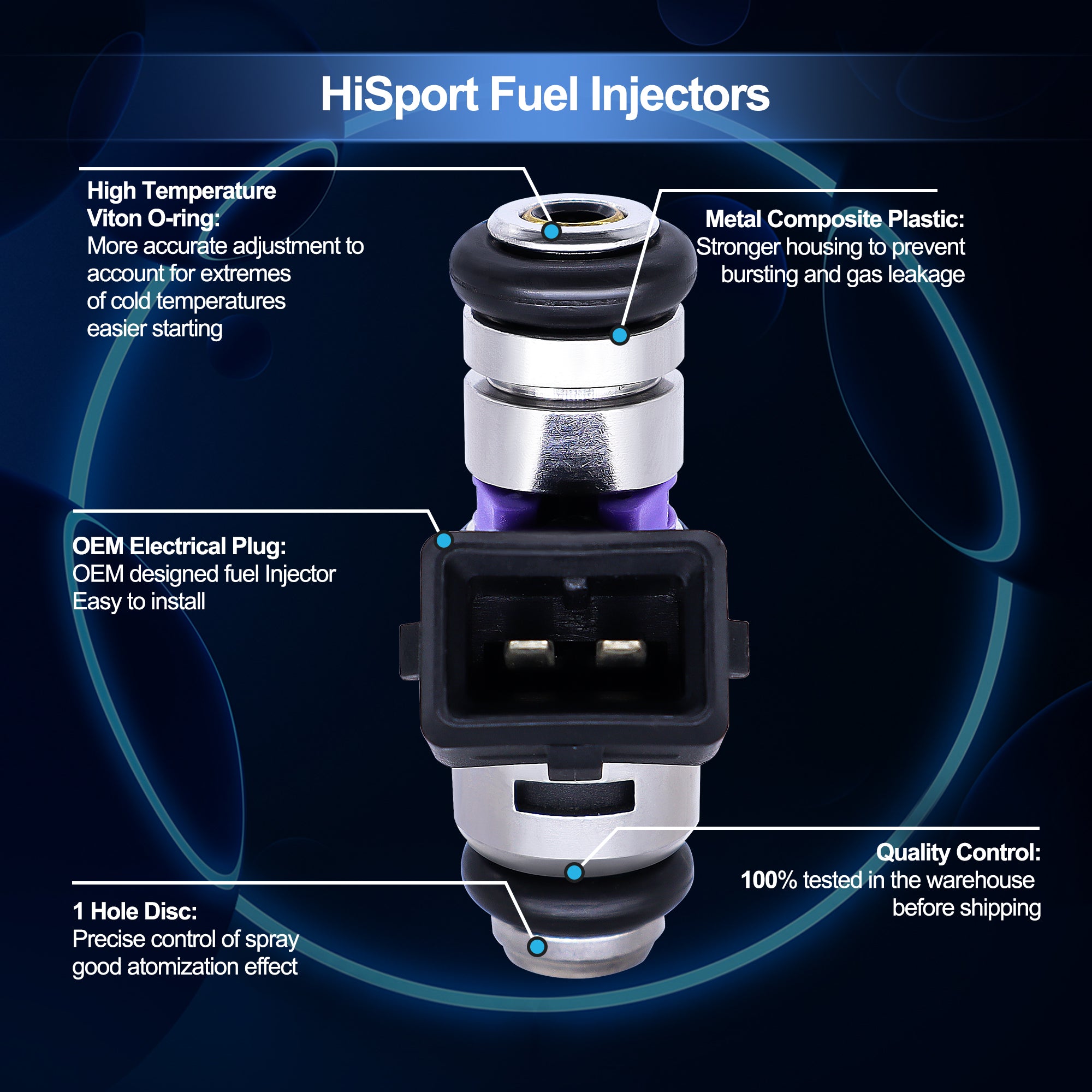 HiSport Fuel Injector IWP065 Nozzles Compatible with FIAT Palio Siena Strada Fiorino - HiSport