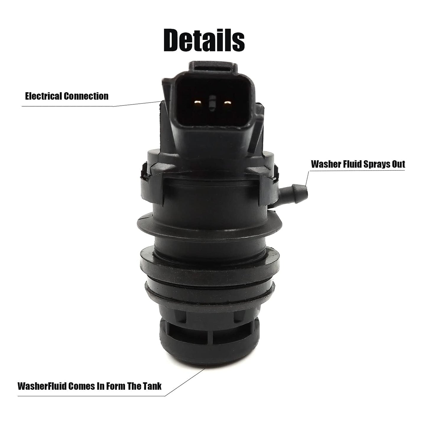 HiSport Front Windshield Washer Pump 11-612 Wiper Washer Fluid Pump is Compatible with Toyota 4Runner 2003-2019 Avalon Hybrid 2013-2019 Camry 2007-2017 Mirai 2016-2019 RAV4 2006-2014 Yaris iA 2018