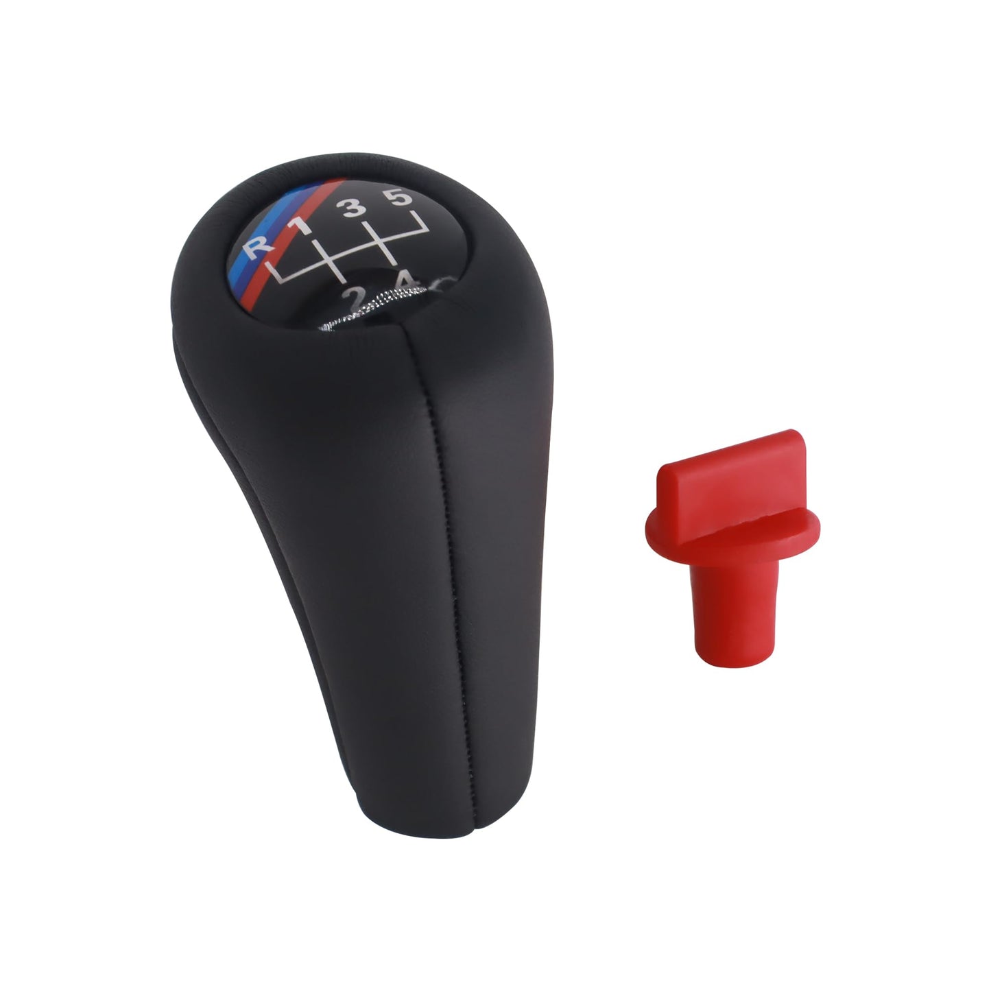 HiSport Gear Shifter Knob,5-Speed Leather Car Stick Shifting Knobs Shifter Lever Compatible with BMW E34 E39 M5 M3 M6 E36 E46 E21 E30 and Most Manual Transmission Vehicle