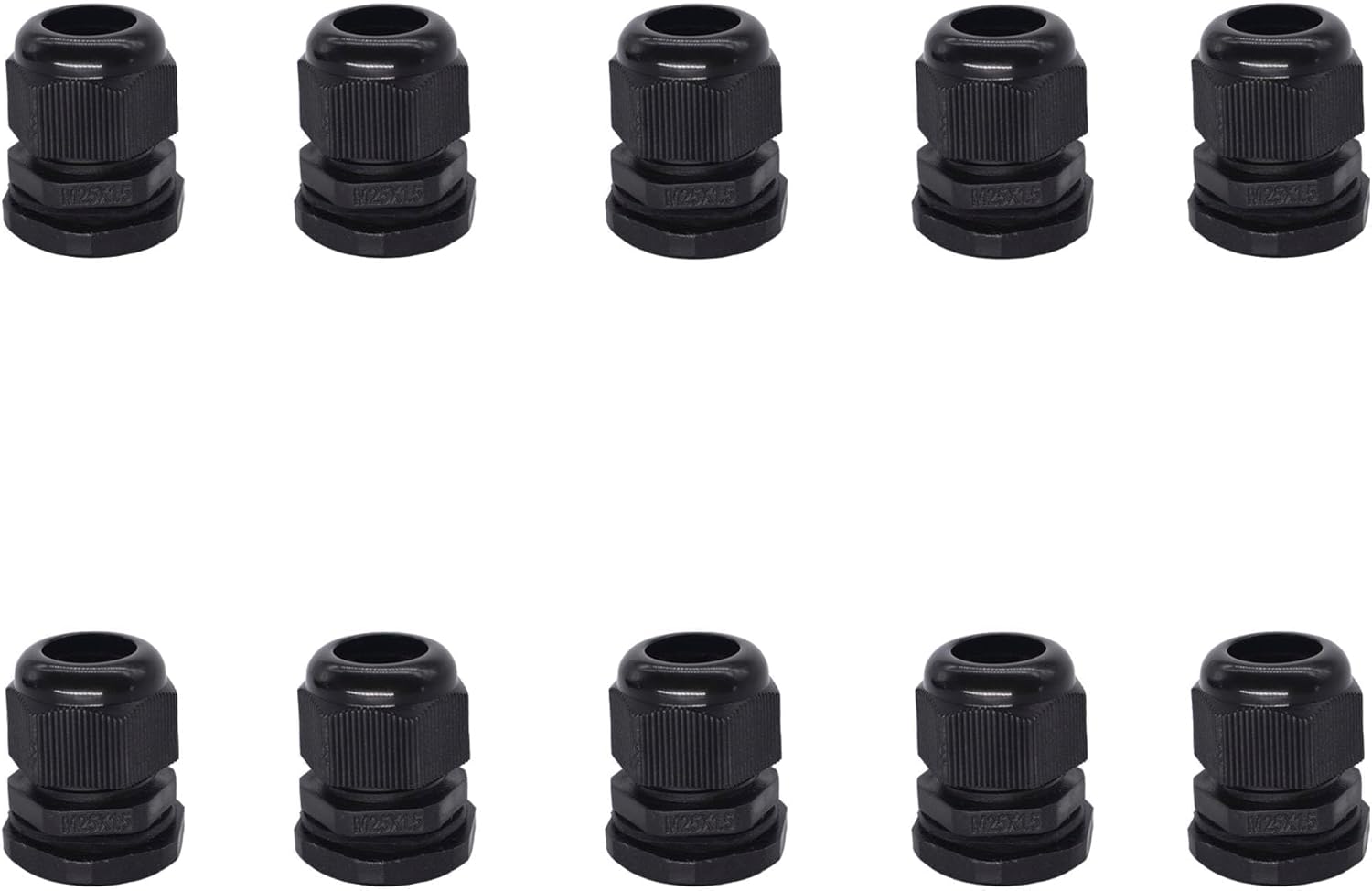 HISports M25 Kabelverschraubung Set, 10 IP68 wasserdichte, verstellbare Kabelverbinder, wasserdichte Steckverbinder für verstellbare Kabelsteckdosen