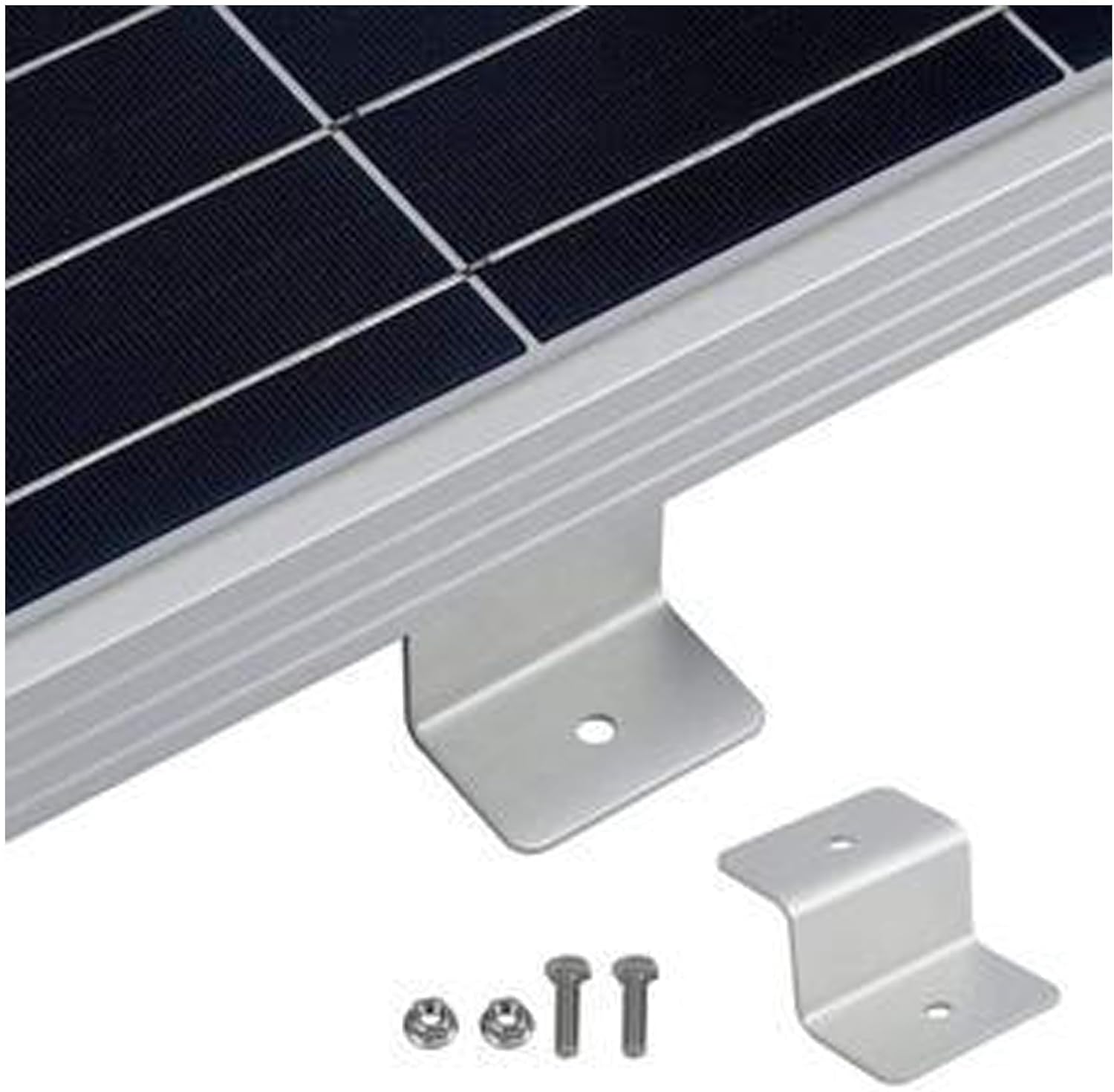 HISports Solarpanel Halterung 8-Stück Set, Z-Bracket für Wohnwagen, Boote, Balkonkraftwerk, mit Muttern,Schrauben, Schwarz