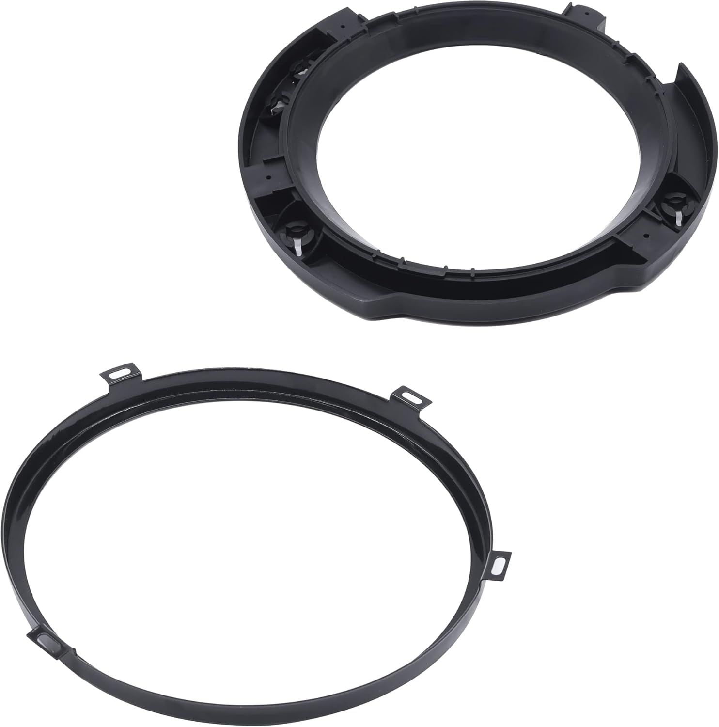 HiSport 7 Inch Round Headlight Mounting Retaining Bracket Ring Set - Compatible with 2007-2017 Jeep Wrangler JK - Easy No-Drill Installation, ABS Plastic, Includes All Hardware