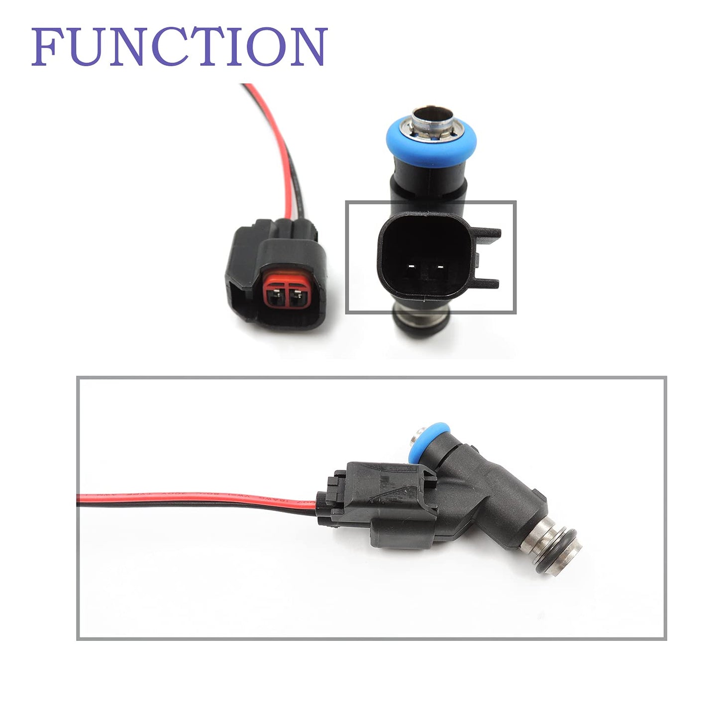 HiSport Fuel Injector ABS Sensor Connector 4 PCS - S824 Pigtail Connectors Wire Compatible with GM Ford Jeep Mazda Dodge LS2 LS3