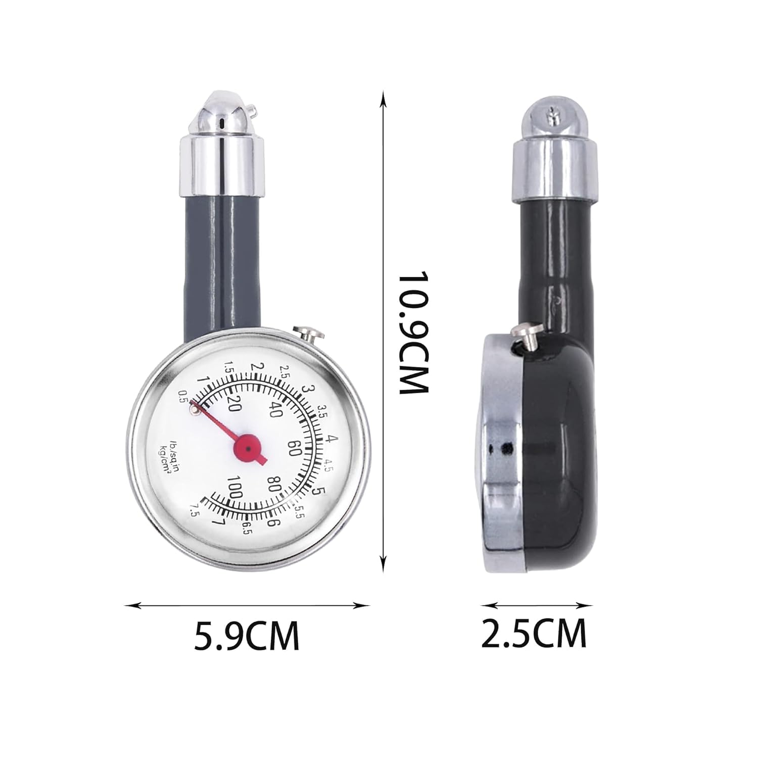 HISports Reifendruckmesser, Luftdruckmesser, Manometer, Druckluft, Auto-Reifendruckmesser, Kompatibel mit PKW, LKW, Fahrrad-Manometer