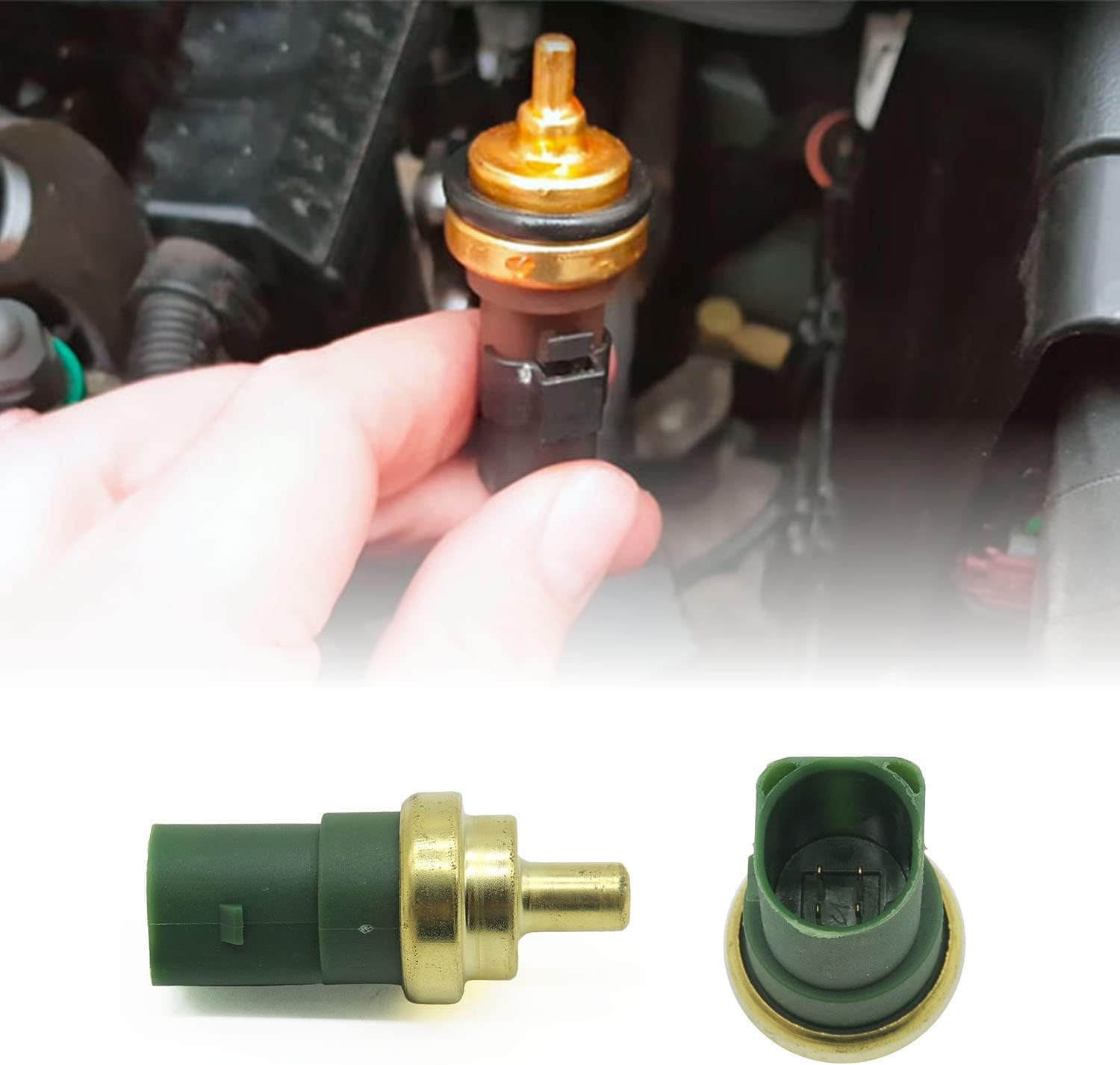 HiSport 32510 Kühlmitteltemperatursensor 059919501A,Kompatibel mit Volkswagen Beetle Cabrio Eurovan Golf Jetta Passat A4 A3,009 107-141 078919501C 1124770 XM218A570BA