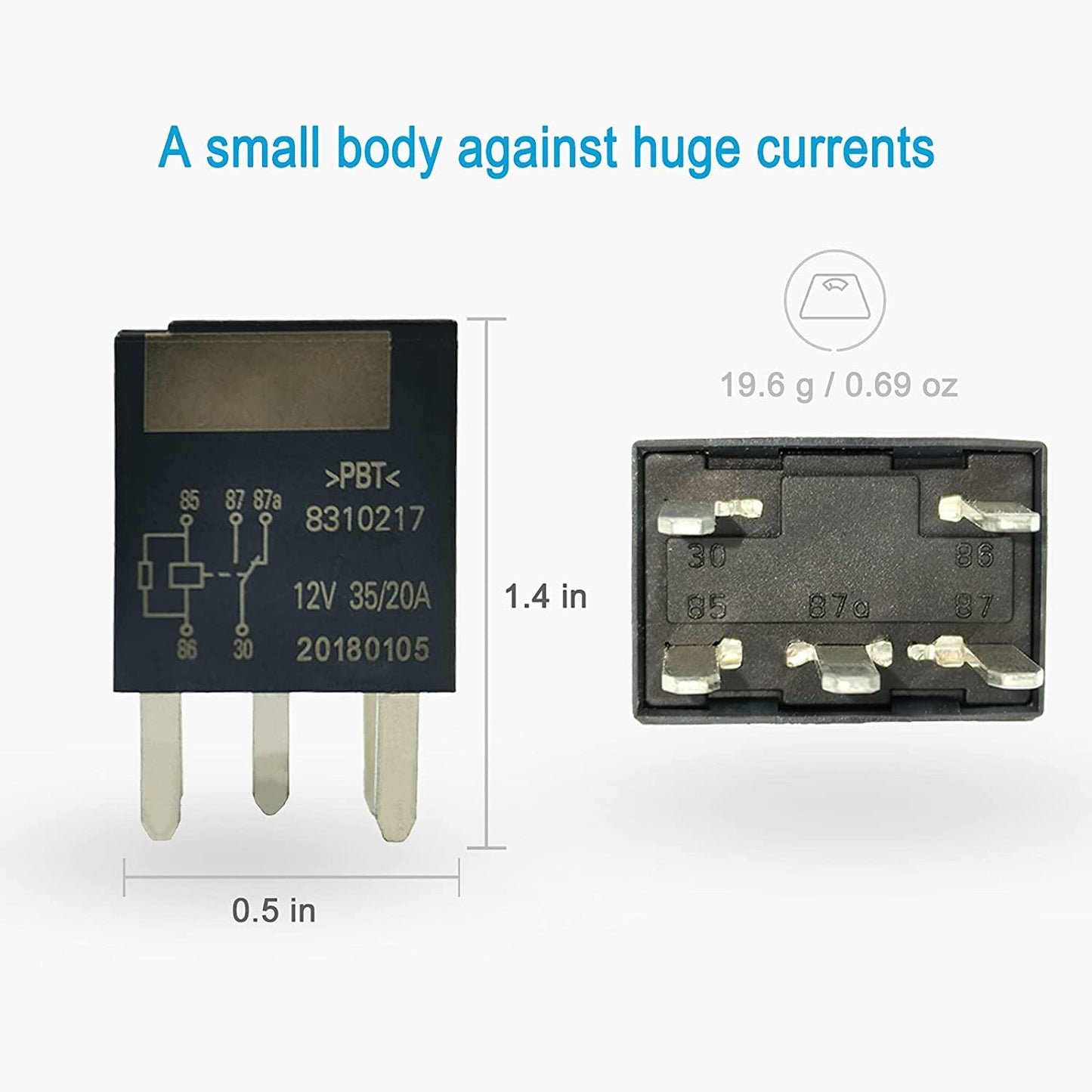 HiSport Power Relay 12077866 12V 35/20A Compatible with Buick,Cadillac,Chevrolet,GMC,Hummer More £¨4 Pack£©