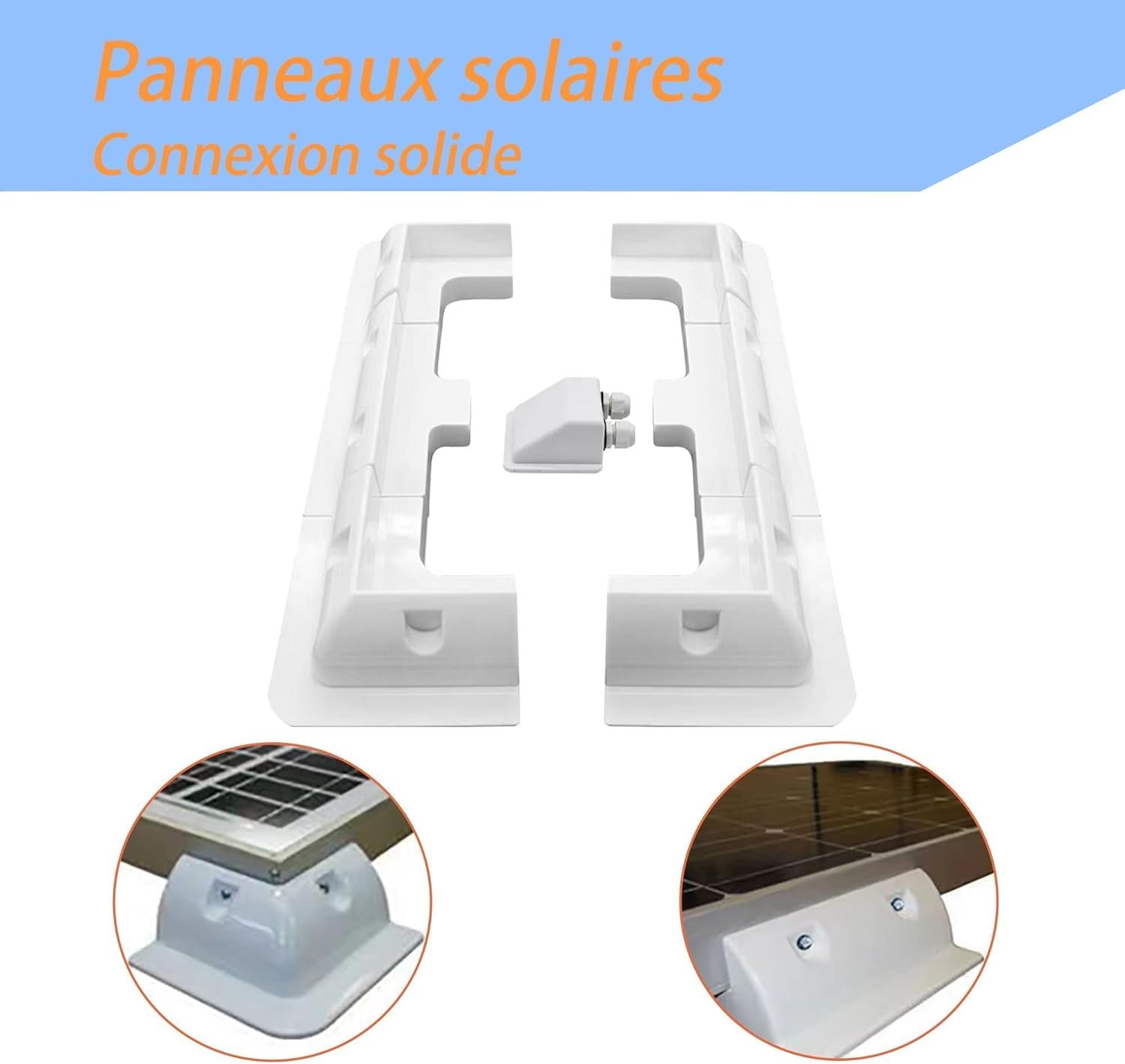 HISports Solarmodul Halterung ABS Kunststoff Bausatz 7 Stück Starkes Zubehör für Flachdach Solarplatten Wohnmobil Befestigung,Weiß