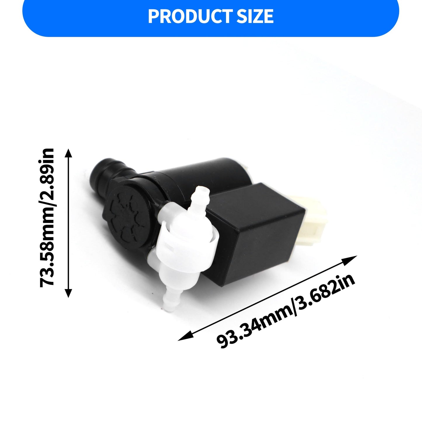 HiSport 98510-2v100 Windshield Wiper Pump - Compatible with Hyundai Santa Fe XL 2019 Santa Fe 2013-2018