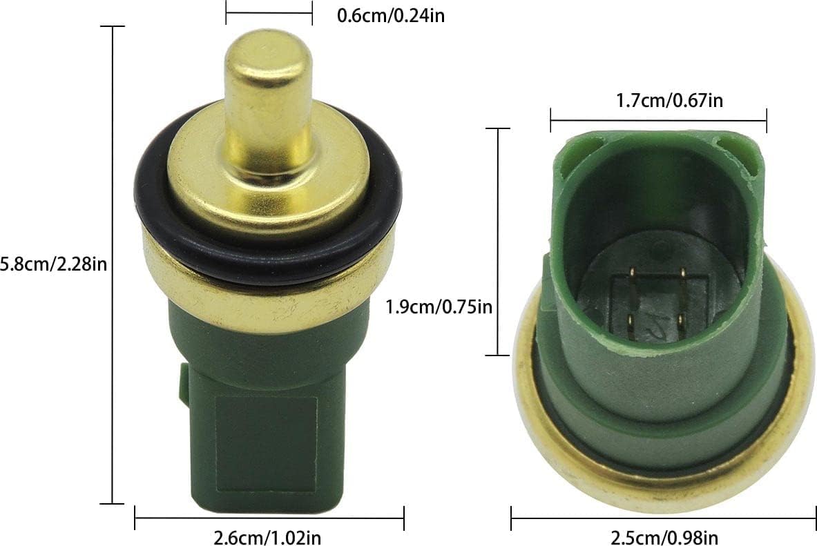 HiSport 32510 Kühlmitteltemperatursensor 059919501A,Kompatibel mit Volkswagen Beetle Cabrio Eurovan Golf Jetta Passat A4 A3,009 107-141 078919501C 1124770 XM218A570BA