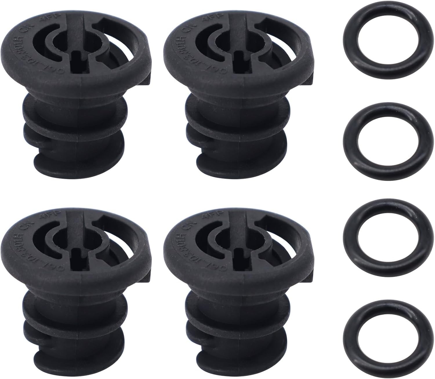 HISports Ölablassschraube mit Dichtung 06L103801, kompatibel mit Passat VW 1.8 l, 2.0 l, Kunststoff Ölablassschraube, Ersatzteile, 4 Stück, schwarz