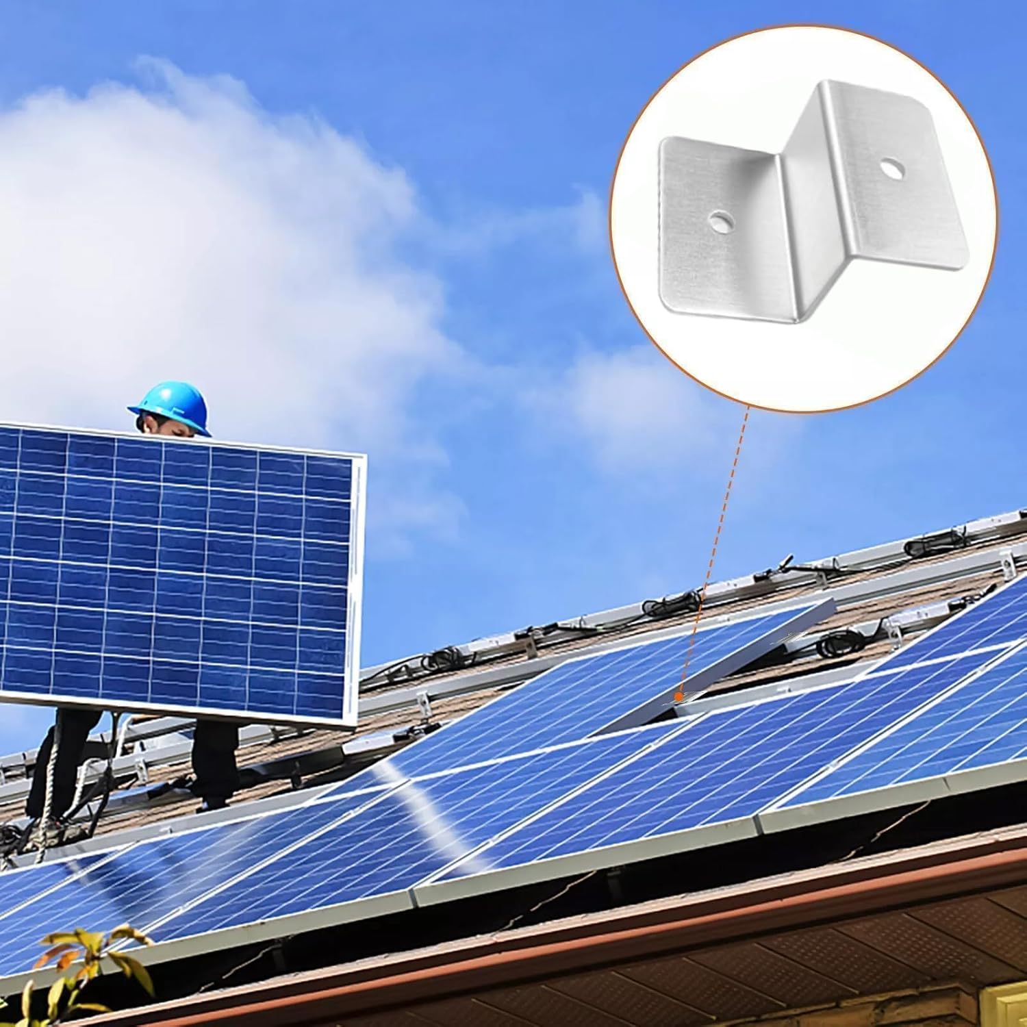 HISports Solarpanel Halterung 8-Stück Set, Z-Bracket für Wohnwagen, Boote, Balkonkraftwerk, mit Muttern,Schrauben, Schwarz