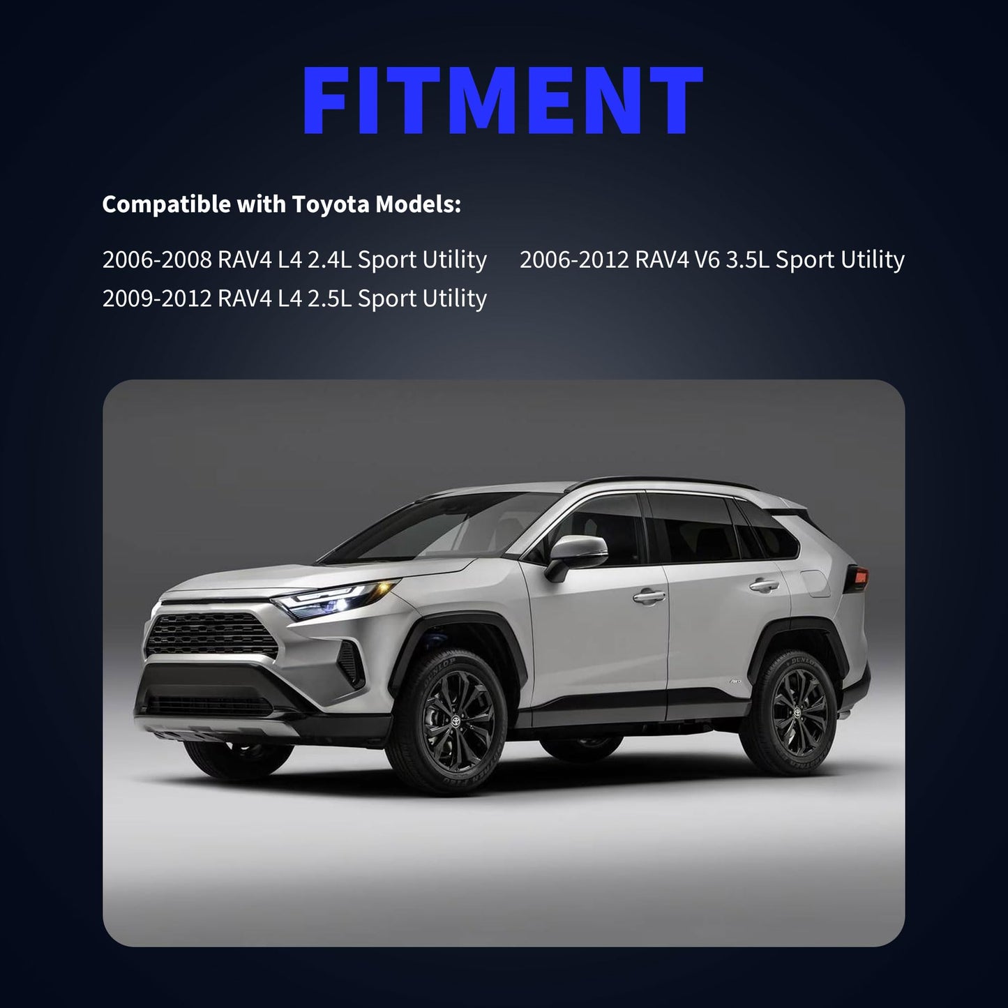 HiSport Front ABS Wheel Speed Sensor Left & Right Compatible with Toyota RAV4 2006-2008 L4 2.4L,2.5L 2009-2012,3.5L V6 2006-2012 Replaces 8954342050, 895430R010