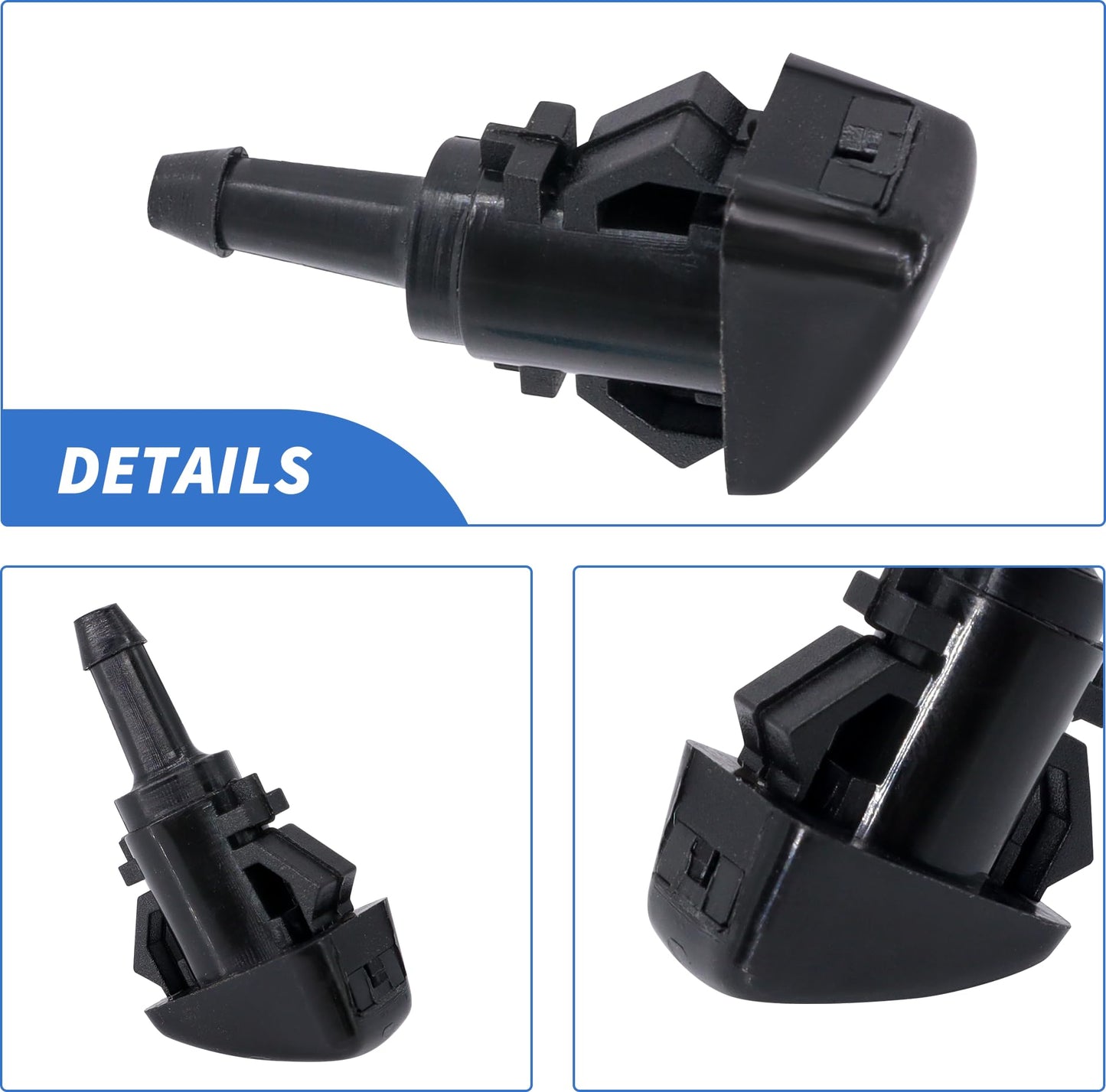 HiSport 5113049AA Windshield Washer Nozzle - Compatible with Chrysler Dodge Jeep Ram 300 PT Cruiser Avenger Charger Durango Grand Caravan H100 Van 2005-2016 - Replace 4805742AB 4805742AC