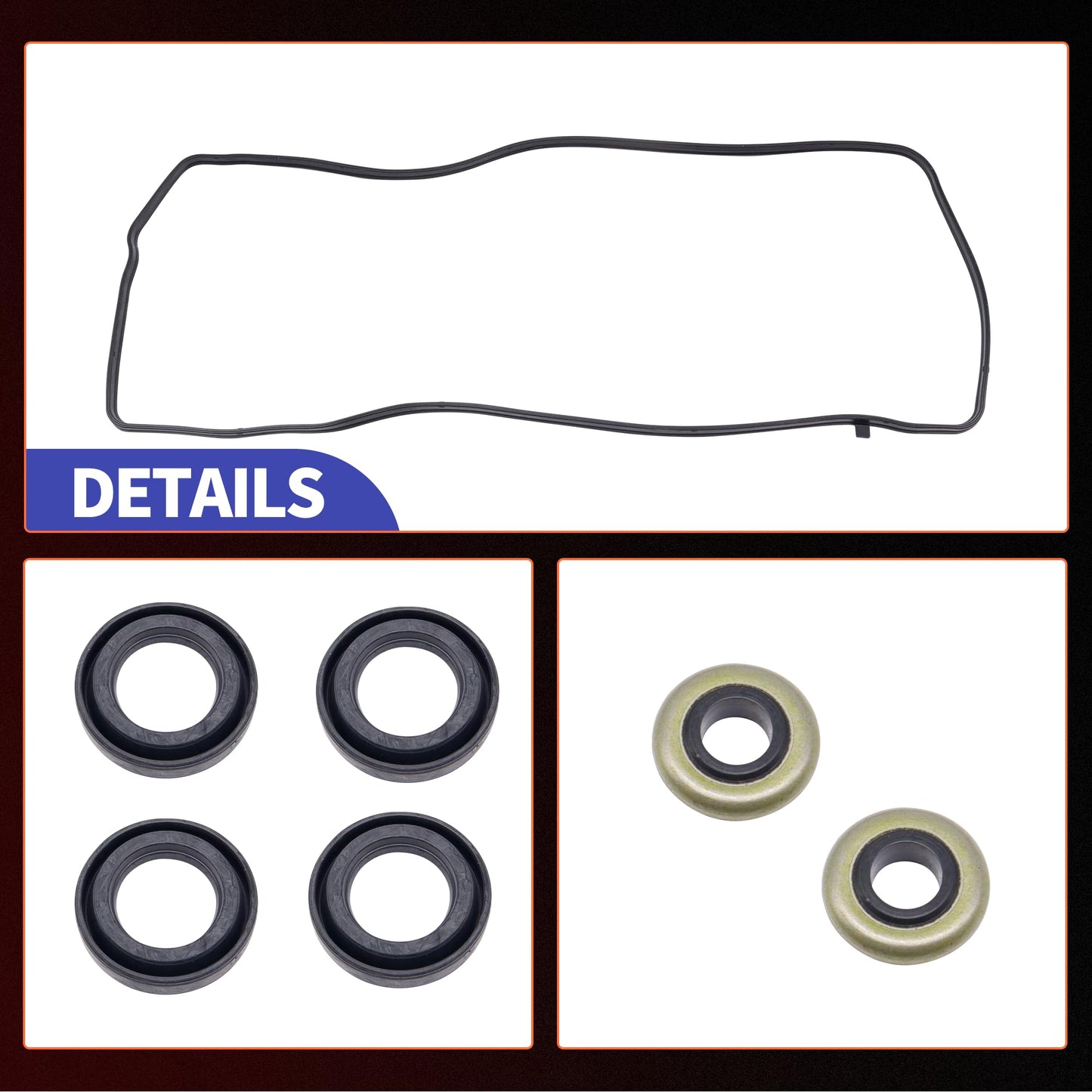 HiSport Valve Cover Gasket - Compatible with Pontiac Vibe 2009-2010 Compatible with Scion iM 2016 xD 2008-2014 Compatible with Toyota Corolla 2009-2017 Matrix 2009-2014 - Replace VS50776R