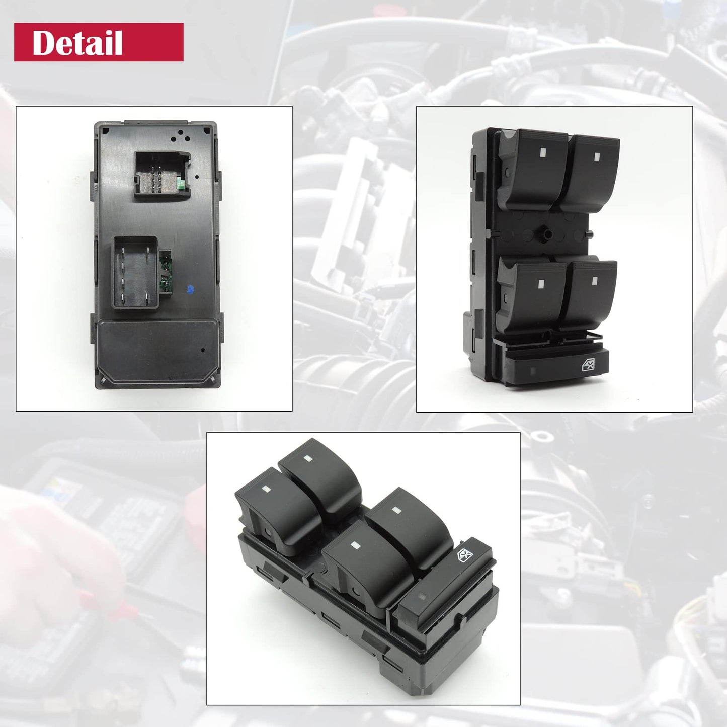 HiSport Driver Side Window Control Switch Compatible with Chevrolet Silverado 1500,Silverado 1500 Classic,Silverado 2500,Silverado 2500 Classic,Silverado 3500,Silverado 3500 Classic,Traverse 25951963