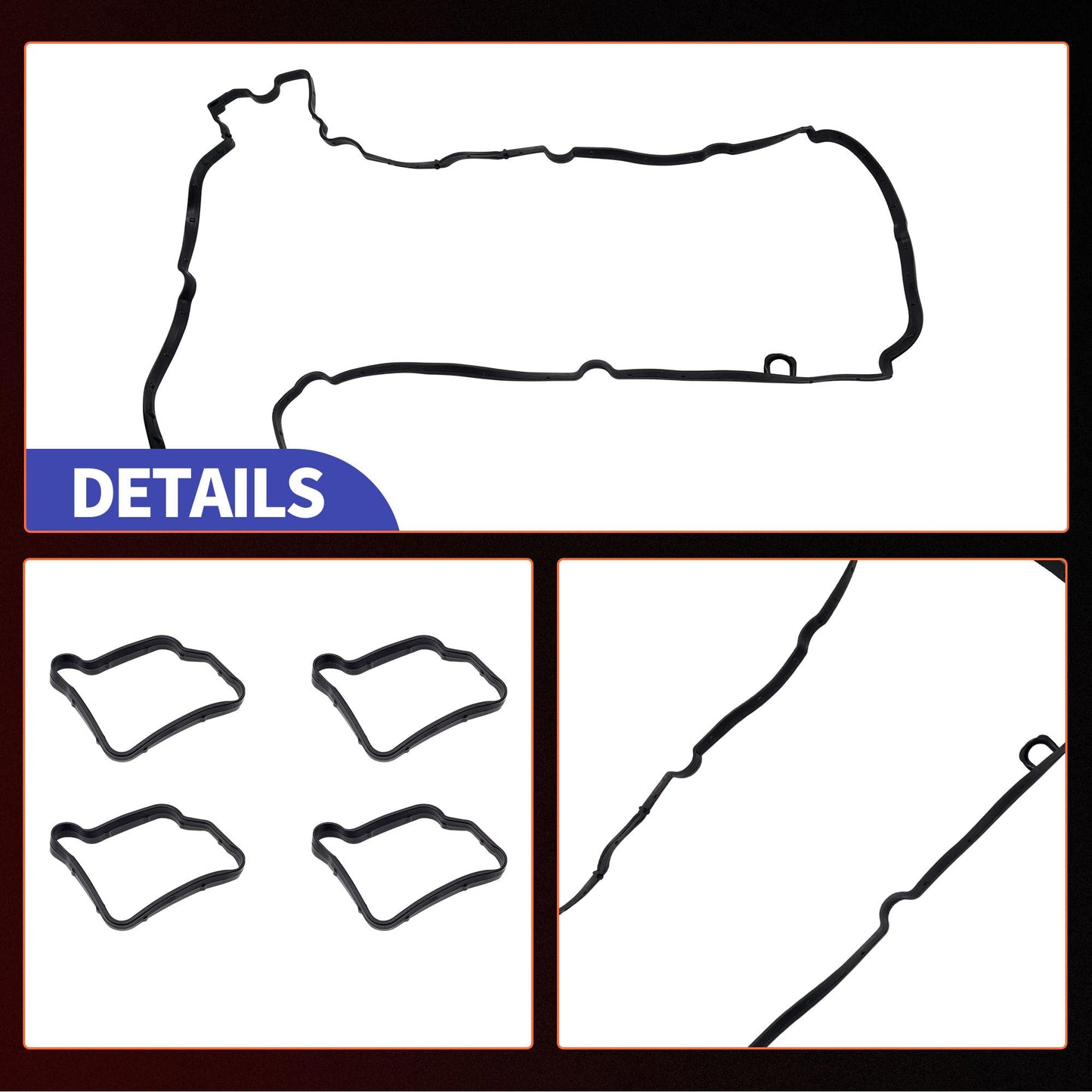 HiSport Valve Cover Gasket Seal 2710161221 - Compatible with Mercedes-Benz C180 2011-2012 C200 2010-2014 C250 2012-2015 E200 2012-2013 E250 2011-2015 SLK200 2012-2016 SLK250 2012-2015 1.8L