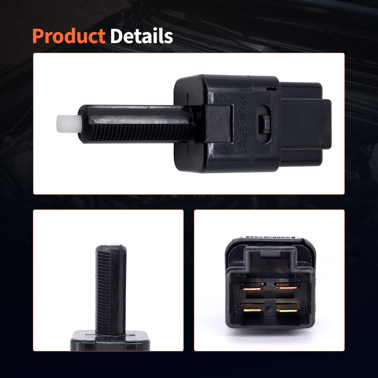 HiSport Brake Light Switch 25320-JN00A Compatible with Infiniti Ex35 Ex37 FX35 FX45 FX50 G25 G35 G37 M35 Q40 Replacement for Nissan 350z Altima Nv1500 Pathfinder Rogue Titan Versa Frontier Xterra