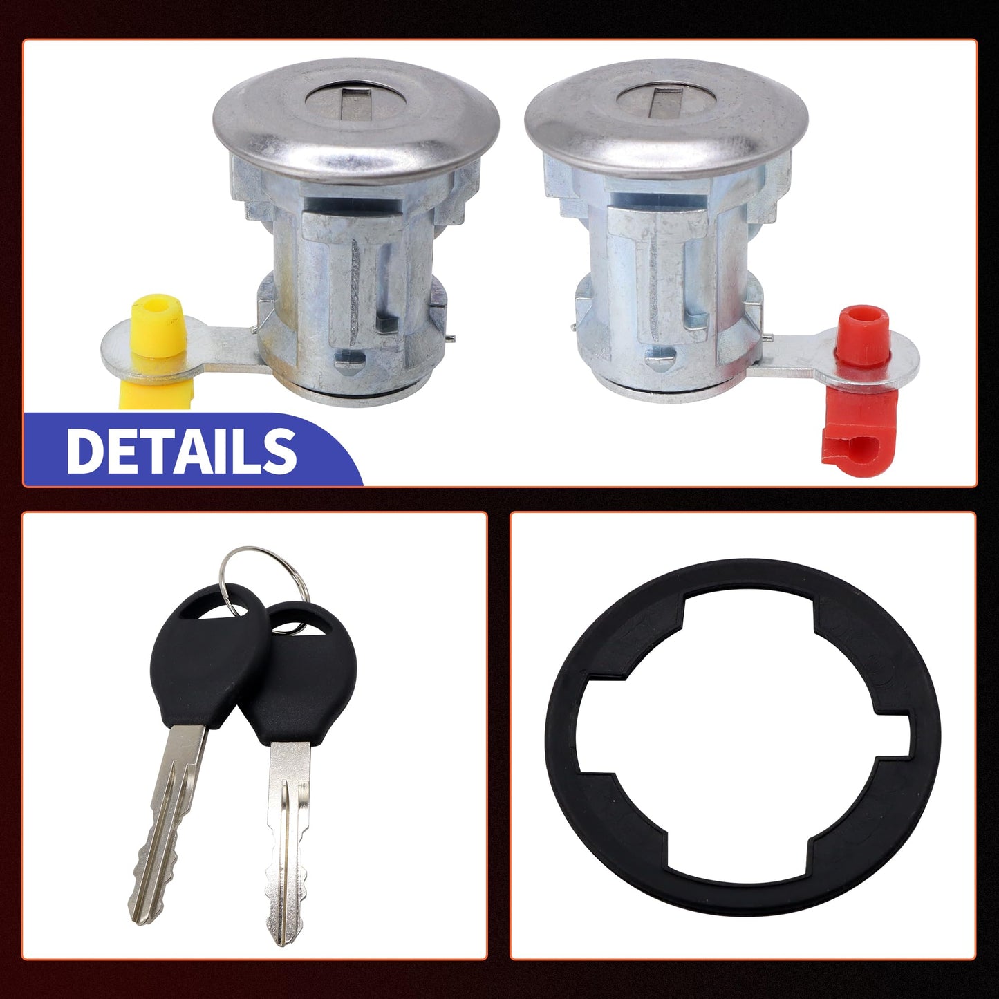 HiSport Door Lock Cylinder with 2 Keys DL-121 Compatible with Nissan Altima Frontier Pathfinder Xterra 1996¨C2004 3.3L 3.5L V6 2.5L 2.4L L4, H0600-3J125 H0601-3J125 H0600-3S500 H0600-3J185