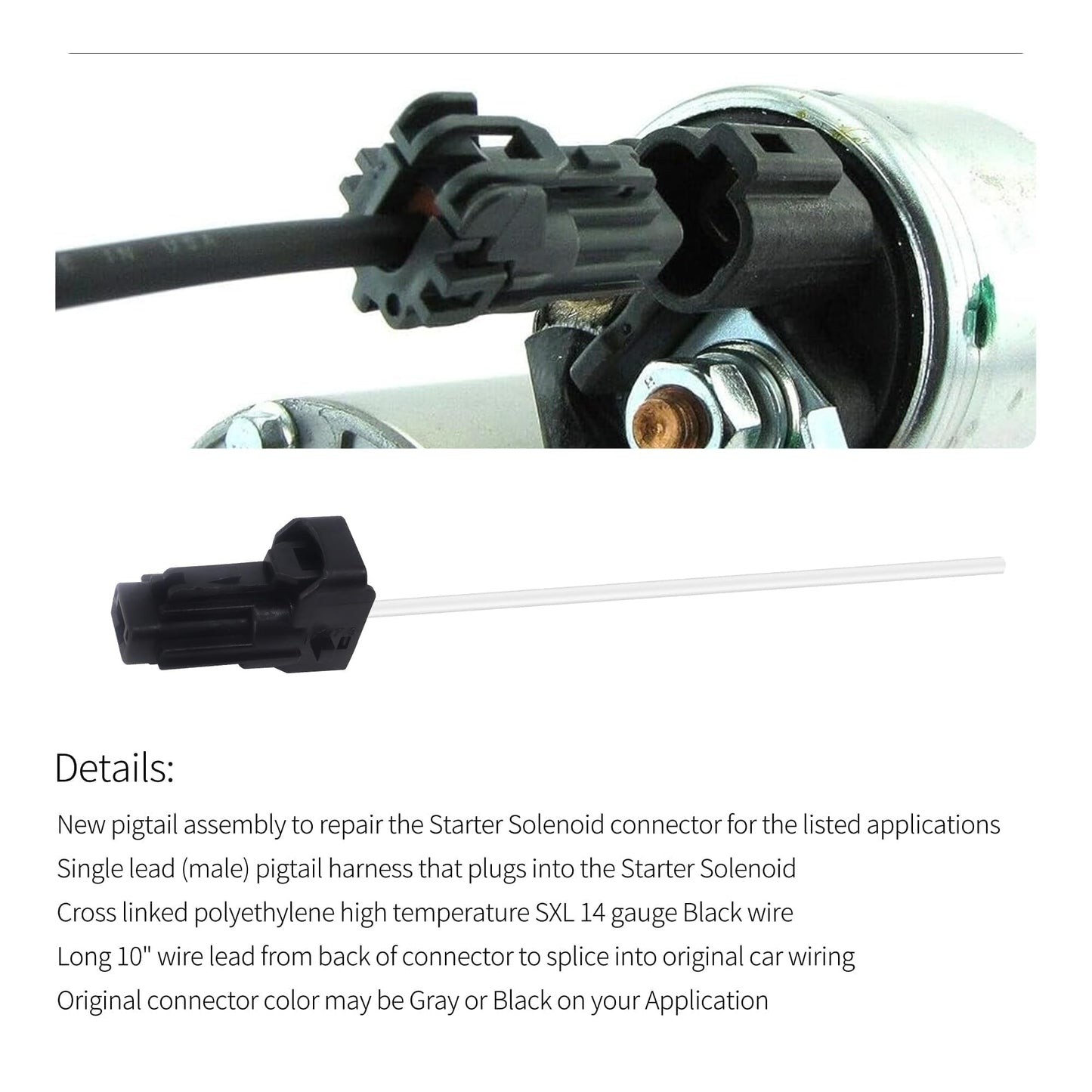 HiSport Starter Motor Solenoid Connector Compatible with Hyundai Accent Azera Elantra Entourage Equus Kona Santa Fe Sonata Tiburon Tucson Veloster Veracruz