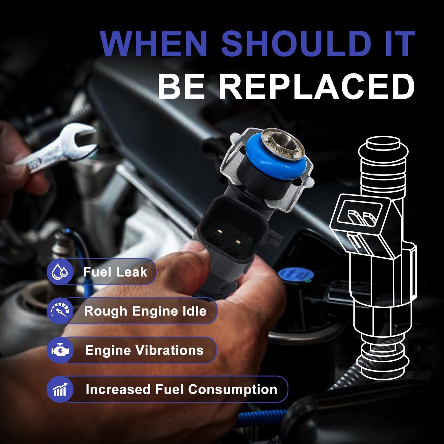 HiSport 4 Fuel Injectors 12582219 Disc Fuel Injectors with Retainer Clip Replacement for chevrolet Cobalt 2005-2010 2.2L,Compatible with Pontiac G5 2007-2010 2.2L,Pursuit 2005-2006 2.2L L4 2171634