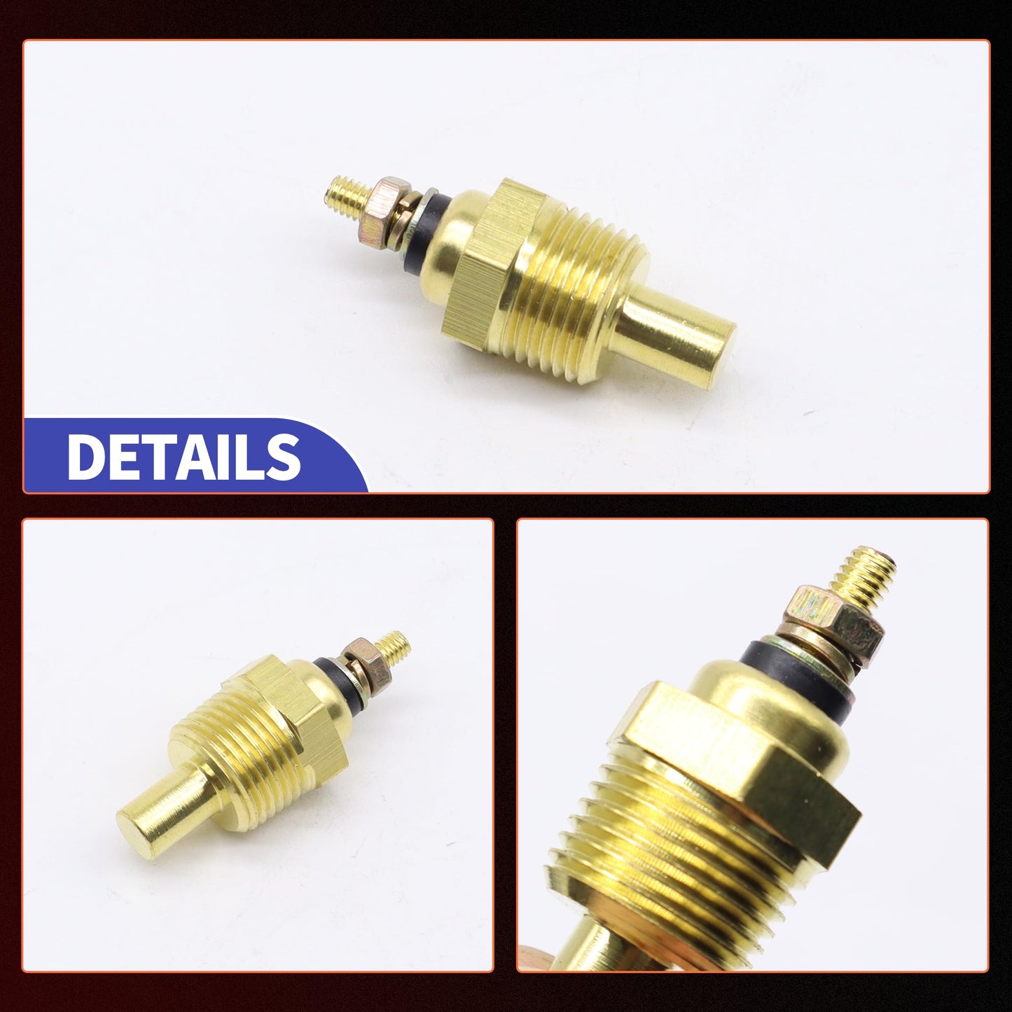 HiSport 3/8'' - 18 NPT Engine Water Temperature Sensor - Compatible with Mercruiser OMC Volvo Penta Replaces 806490T 3853787