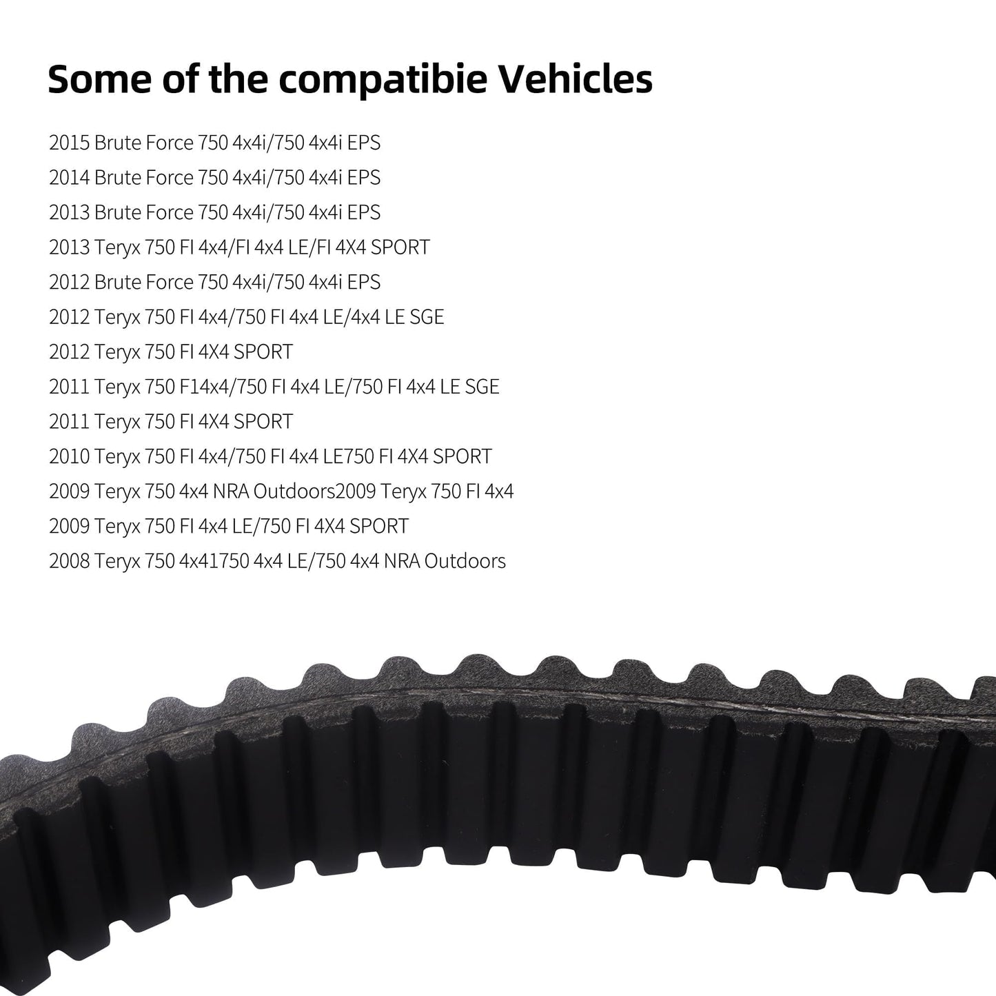 HiSport 59011-0003 Heavy Duty Drive Belt Compatible with Kawa-sa-ki Kawasaki Brute Force 650/650i 2005-2013, Brute Force 750i 2005-2023, KFX700 2004-2009, Prairie 360 2003-2013, Prairie 650 2002-2003