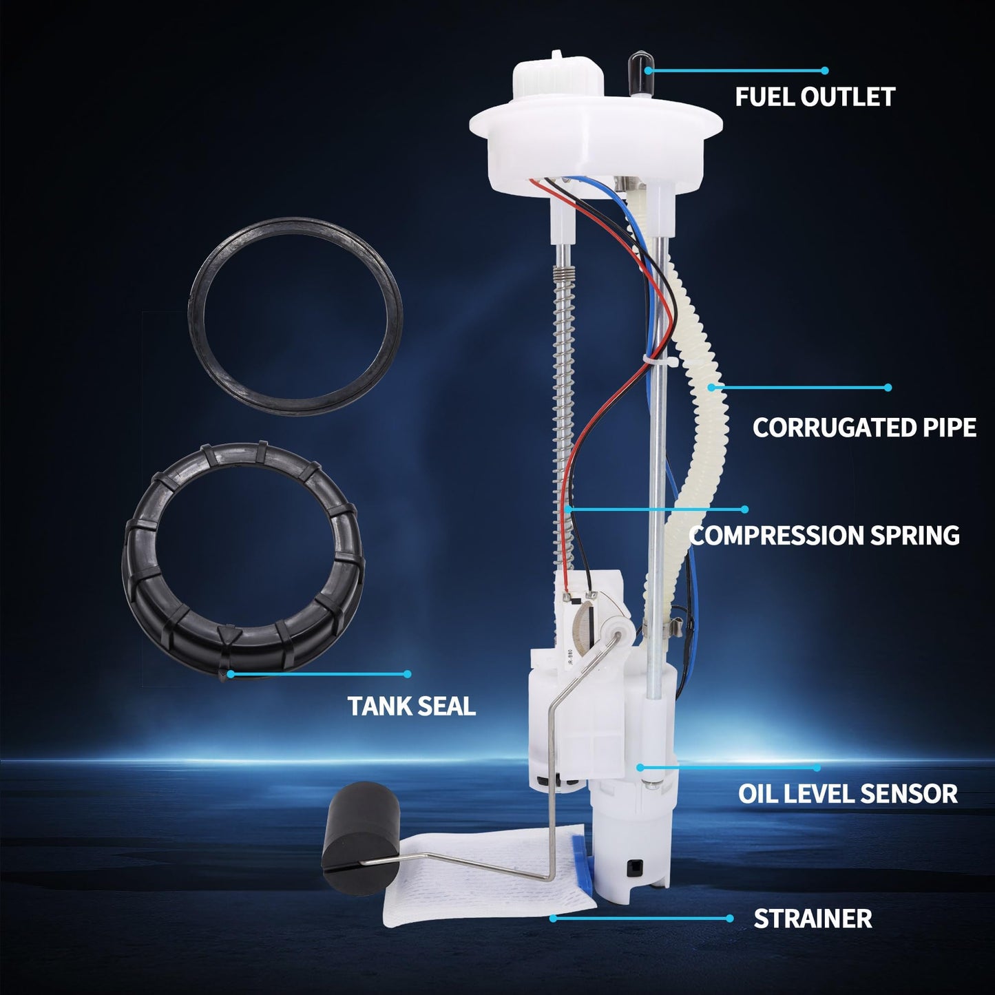 HiSport 47-1002 Electric Fuel Tank Pump Assembly Compatible with Polaris Sportsman 450 570 850 ETX Touring X2 XP 2014 2015 2016 2017 2018 2019, Hawkeye 325, Scrambler 850 Replace 73-8912