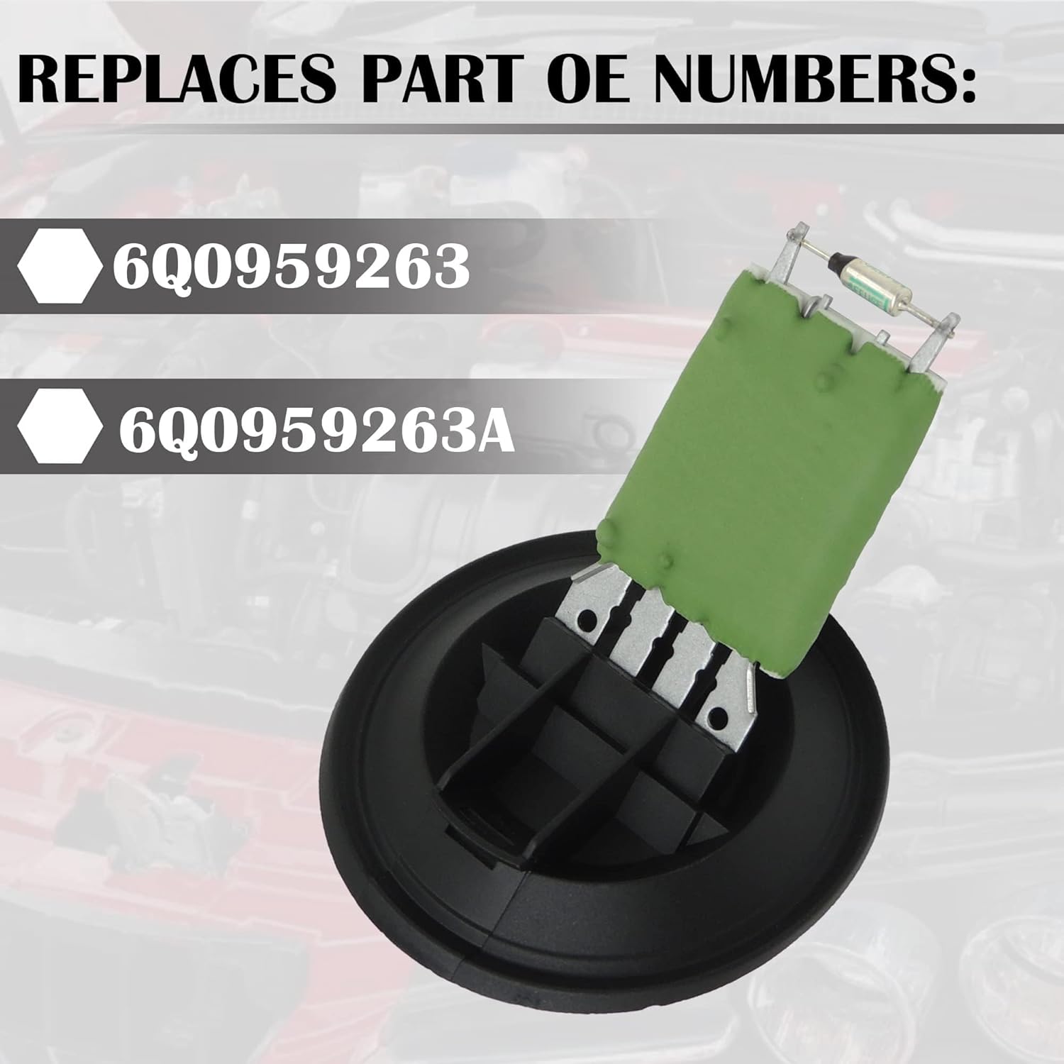 HISports Heizung Gebläsemotor Lüfterwiderstand , Kompatibel mit A1 A2, Seat Cordoba, Seat Ibiza IV Auto Heizung Motor Lüfter Replace,6Q0959263 6Q0959263A