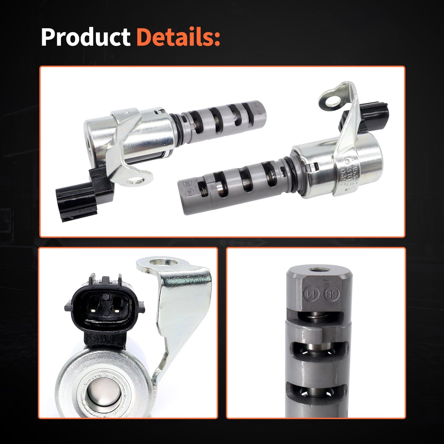 HiSport Engine Variable Valve Timing VVT Solenoid 917231 1534031010 153300P010 Compatible with Toyota 4Runner 2003-09, FJ Cruiser 2007-09, Tacoma 2005-15, Tundra 2005-11, V6 4.0L Left and Right