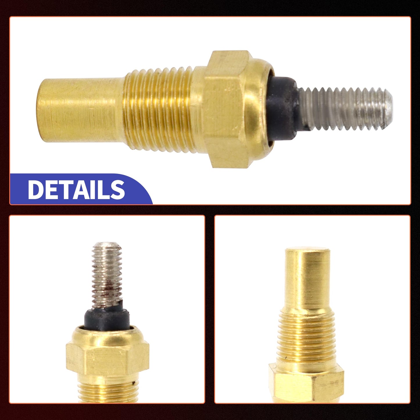 HiSport 3861997 Temperature Sensor Sender - Compatible with Volvo Penta 4 Cylinder V6 and V8 Gasoline Marine Engines - Replace 3862500 18-7513