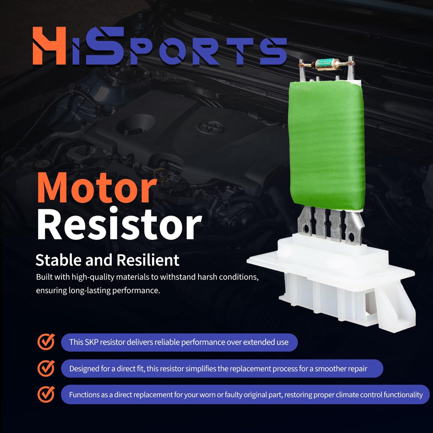 HiSport HVAC Blower Motor Resistor - Compatible with Volkswagen Jetta 2005-2014 Passat 2006-2010 Tiguan 2009-2017 Beetle Golf CC Eos GTI R32 Rabbit Replace 1K0959263A