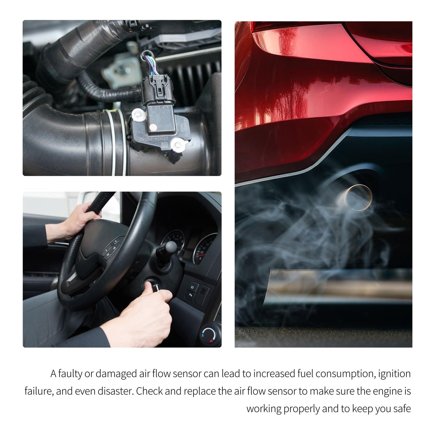 HiSport 13583440 MAF Mass Air Flow Sensor Female Connector Compatible with Buick Verano,Cadillac ATS CT6 CTS, Chevrolet Chevy Camaro Caprice Corvette Cruze, Dodge Dart, Ford F-150 250 350, GMC, Jeep