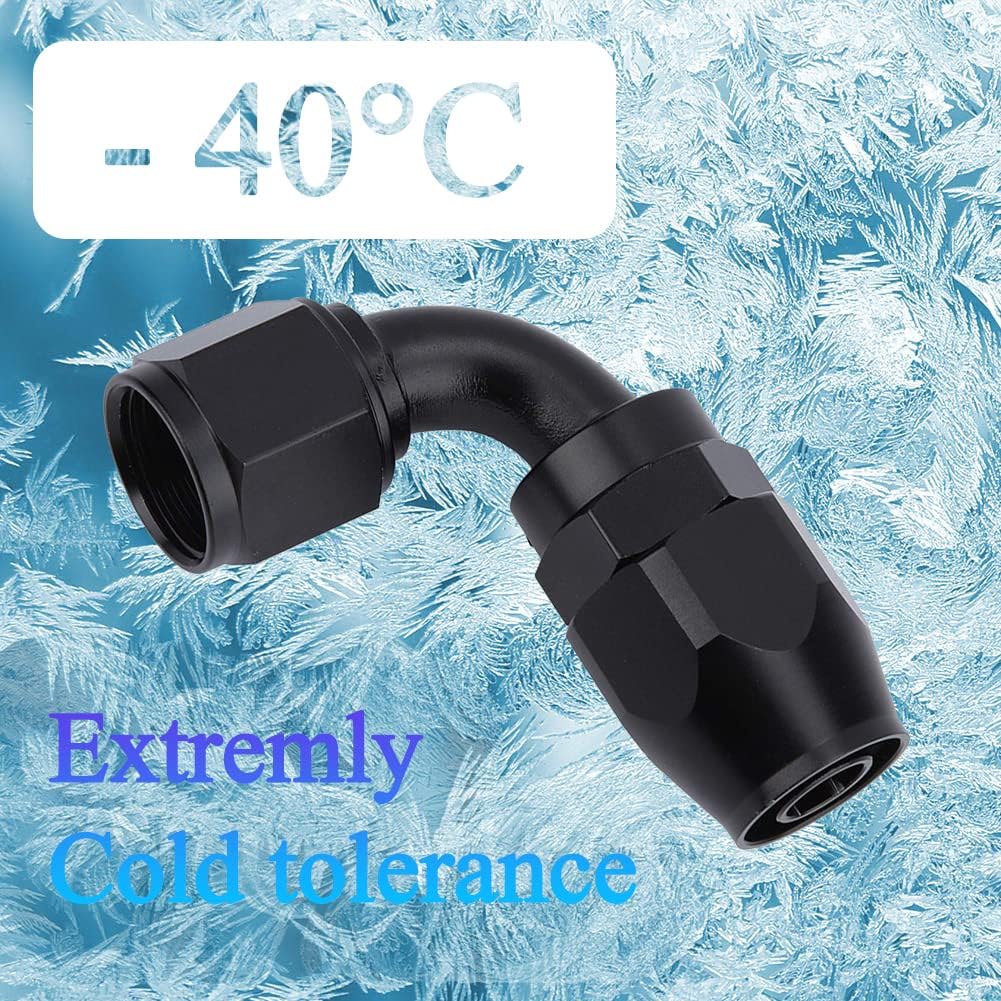HiSport 12AN 45 Degree Hose End Fitting Swivel Aluminum Black