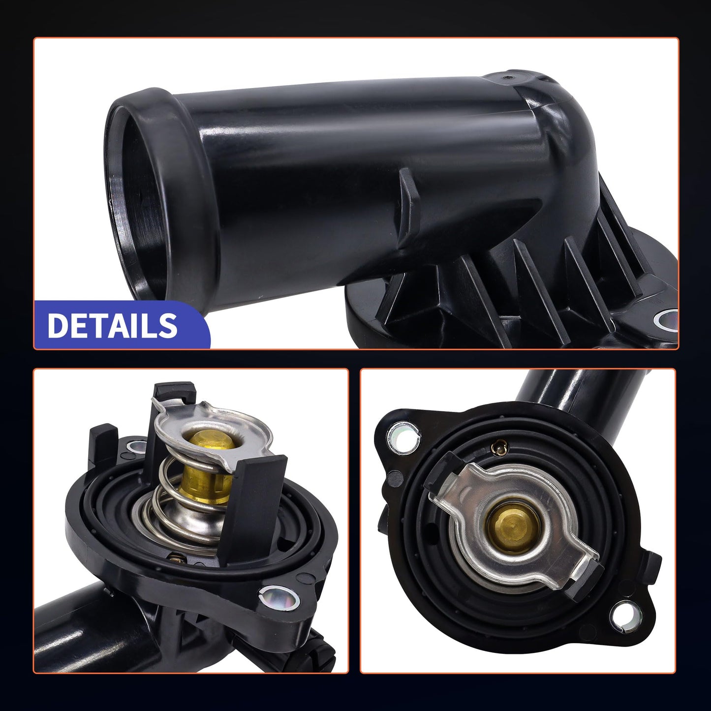 HiSport 5184977AE Engine Coolant Thermostat Housing Assembly - Compatible with Chrysler 300 2011-2018 Compatible with Dodge Challenger 2011-2018 Charger 2011-2018