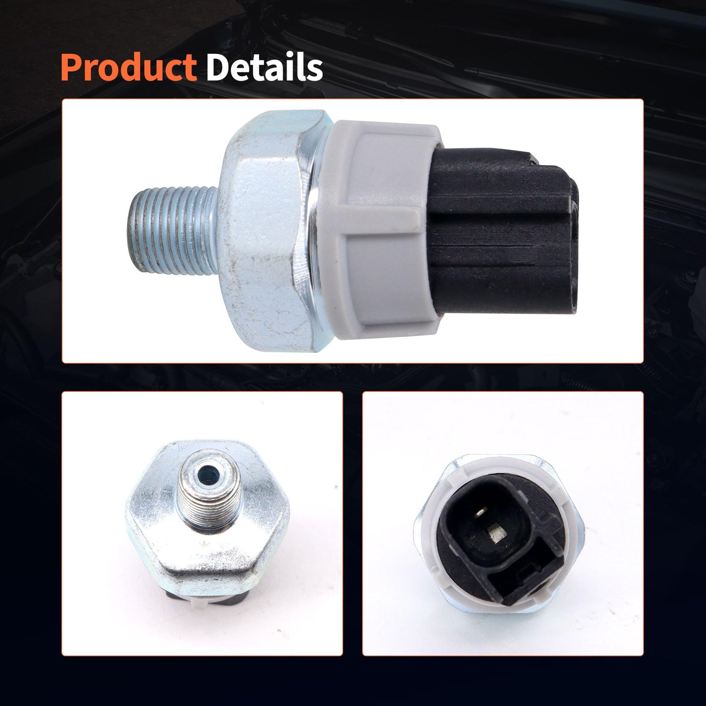 HiSport 83530-60020 Oil Pressure Switch Sensor - Compatible with Chevy Geo Lexus Pontiac Scion Subaru Toyota Prizm CT200h ES300 ES300h ES330 ES350 GS F GS300 GS350 1993-2016 - Replace 37241-RNA-A01