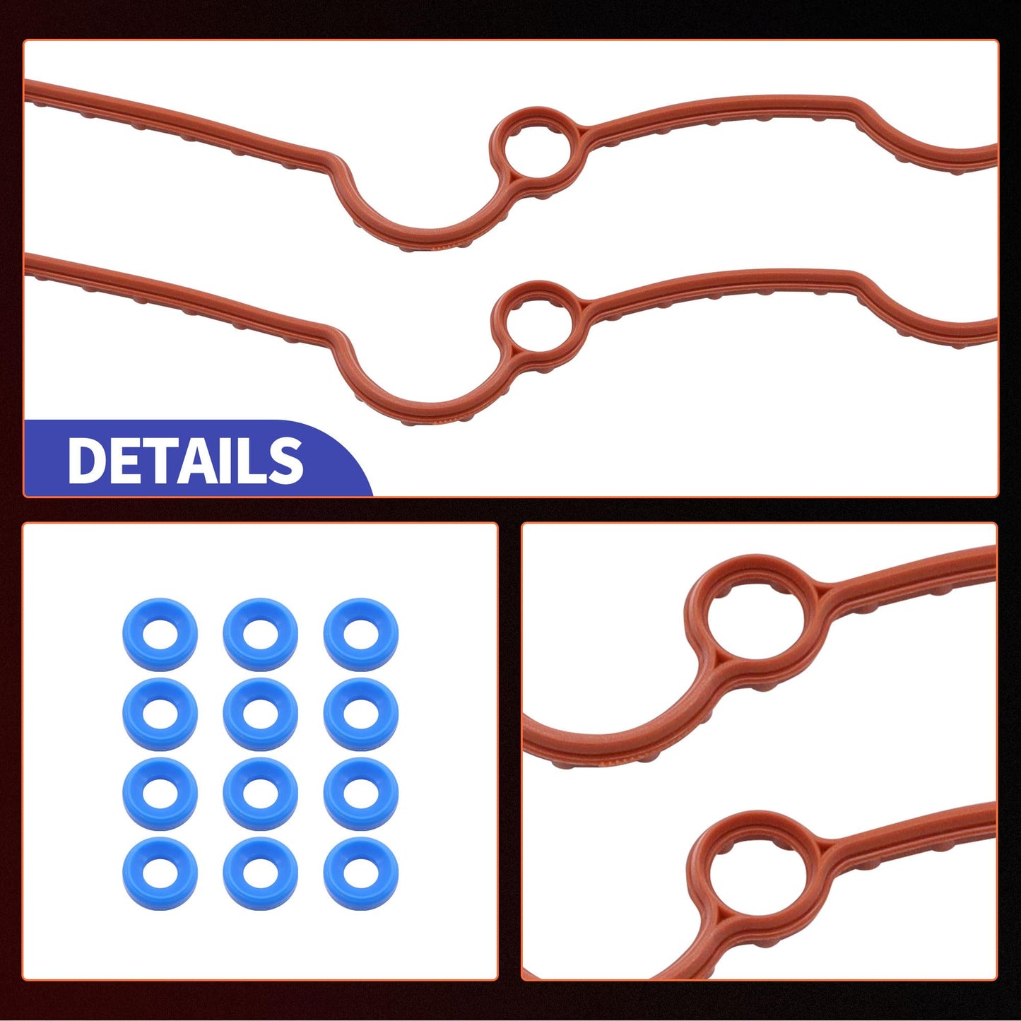 HiSport Valve Cover Gasket Set - Compatible with Ford Ranger Explorer Explorer Sport Trac Compatible with Mercury Mountaineer Compatible with Land Rover LR3 2000-2011 4.0L - Replace VS50529R