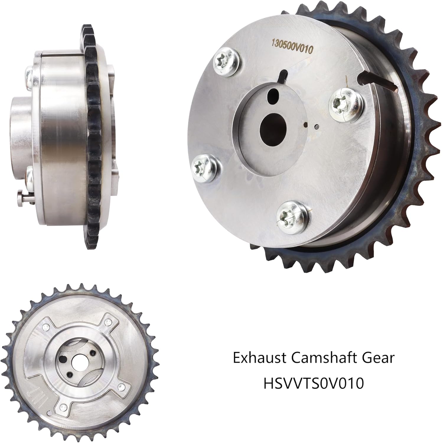 HiSport Camshaft Sprocket Gears Engine Variable Valve Timing (VVT) Intake and Exhaust - Compatible with 2009-2012 Toyota RAV4 Camry 2.5L Highlander Sienna Venza 2.7L - Replace 13050-0V011 13070-0V013