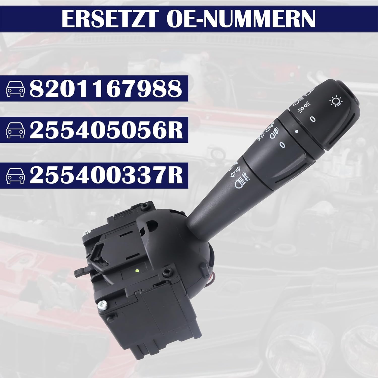 HISports Lenkstockschalter Blinkerschalter 8201167988-Kompatibel mit Dacia Dokker Duster Lodgy Sandero 2012-2016,Kombischalter 255405056R
