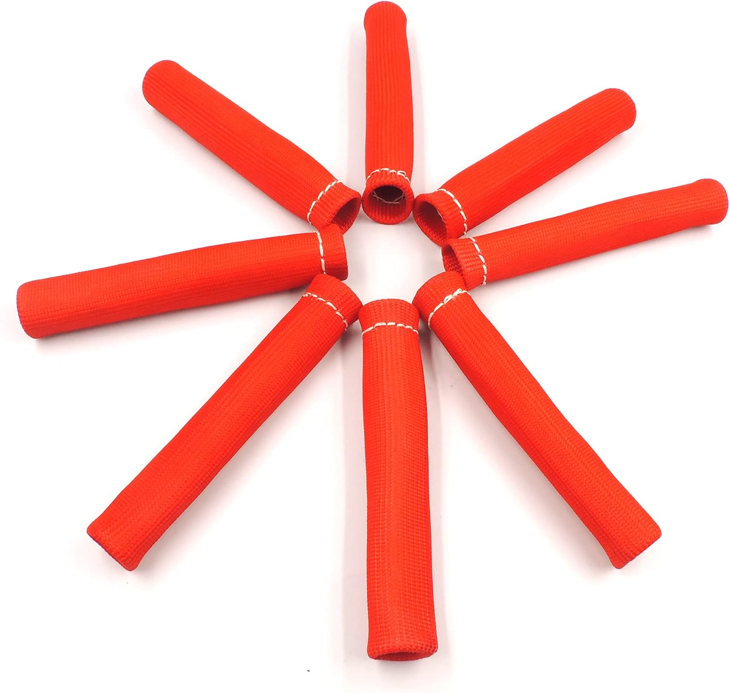 HiSport 8pcs Spark Plug Wire Boots Heat Shield Protector Sleeve Cover Compatible with SBC BBC 350 454 (8pcs, Red)