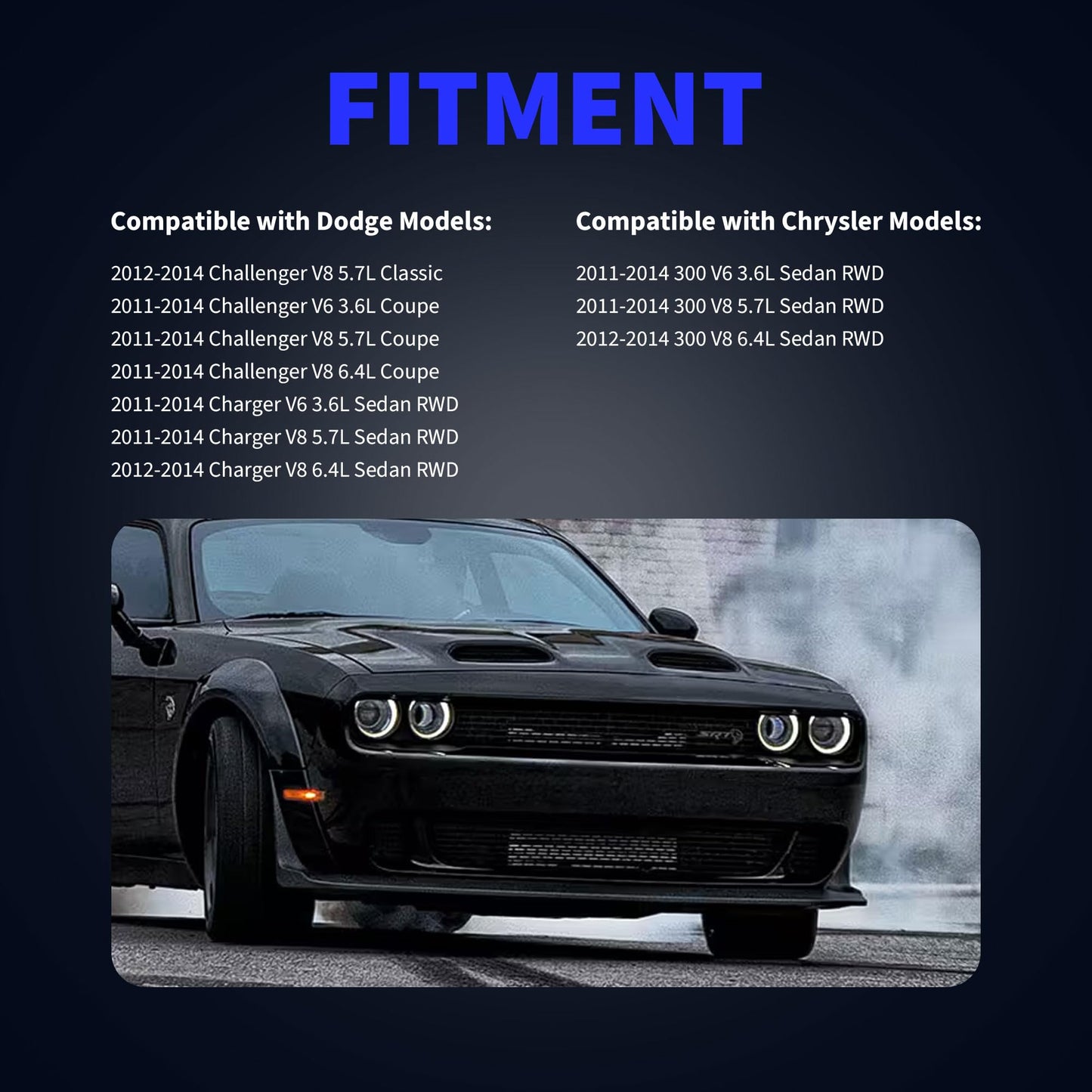 HiSport 970-013 Front Left or Right ABS Wheel Speed Sensor Compatible with Chrysler & Dodge Challenger 2011-2014, Charger 2011-2014 Replaces 4779639AB, 4779639AD