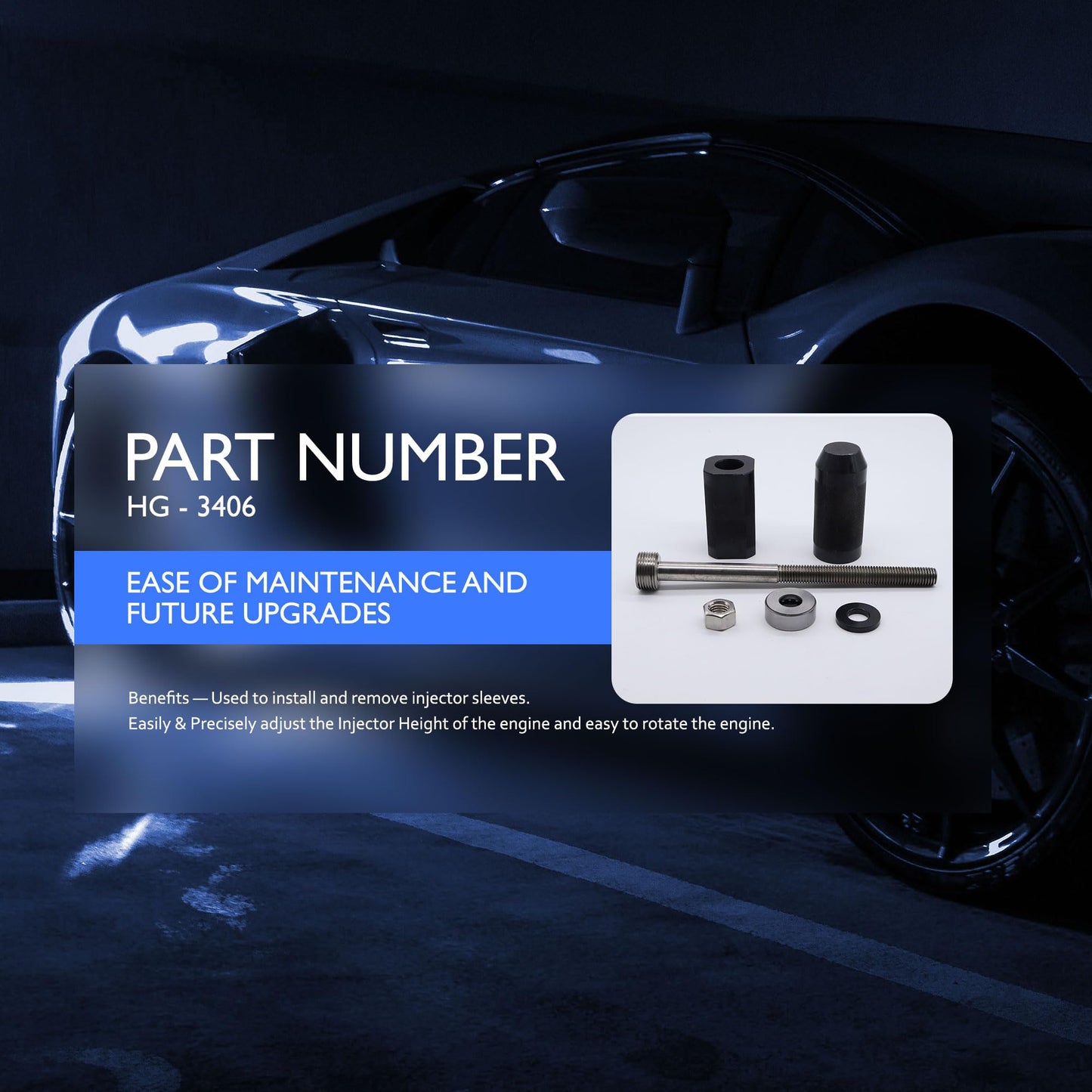 HiSport 9U-6891 Injector Sleeve Cup Remover & Installer Tool Set - Include Driver Cap / 9U6877 Thrust Bearing / 221-9778 Puller Stud 4K-0367 Nut - Full / 5P-8247 Hard Washer /128-7889 Puller Bridge