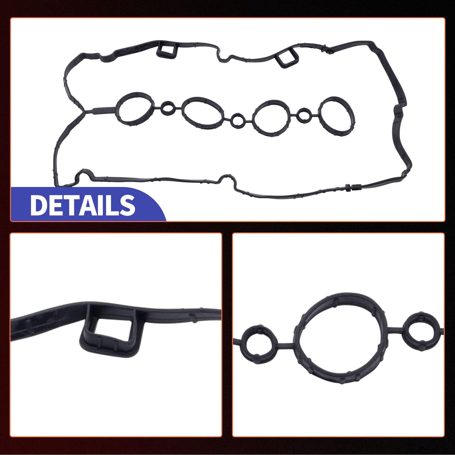 HiSport VS50779R Engine Valve Cover Gasket - Compatible with Chevy Aveo Aveo5 Cruze Limited Sonic Pontiac G3 Wave Saturn Astra Suzuki Swift+ 2008-2018 1.6L 1.8L