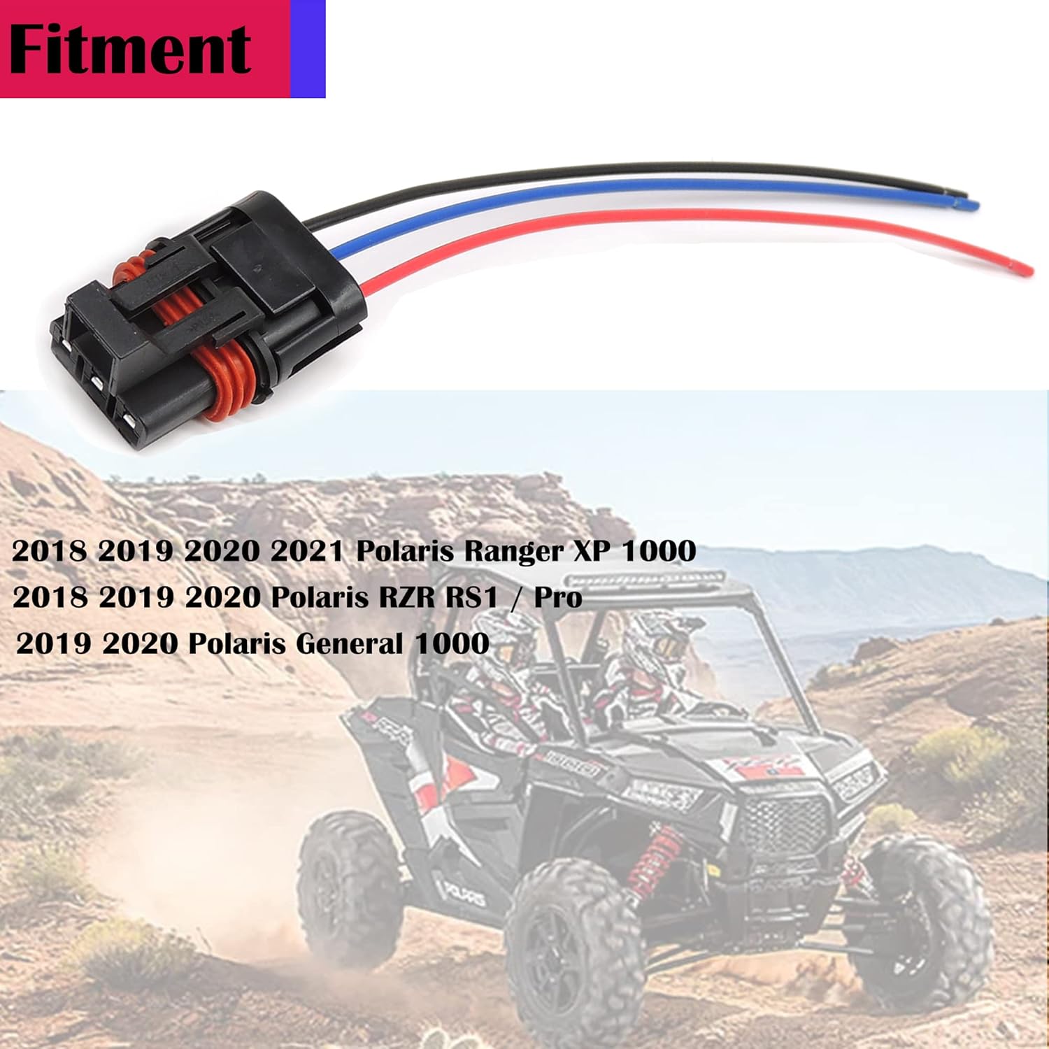 HiSport Bus Bar Pulse Power Plugs Pigtail Connector - Compatible with Polaris Ranger XP1000 & RZR Pro RS1 General Bus Bar 2018 2019 2020 2021 2022 2023 2024 Harness Pigtail Connectors (6 Pack)