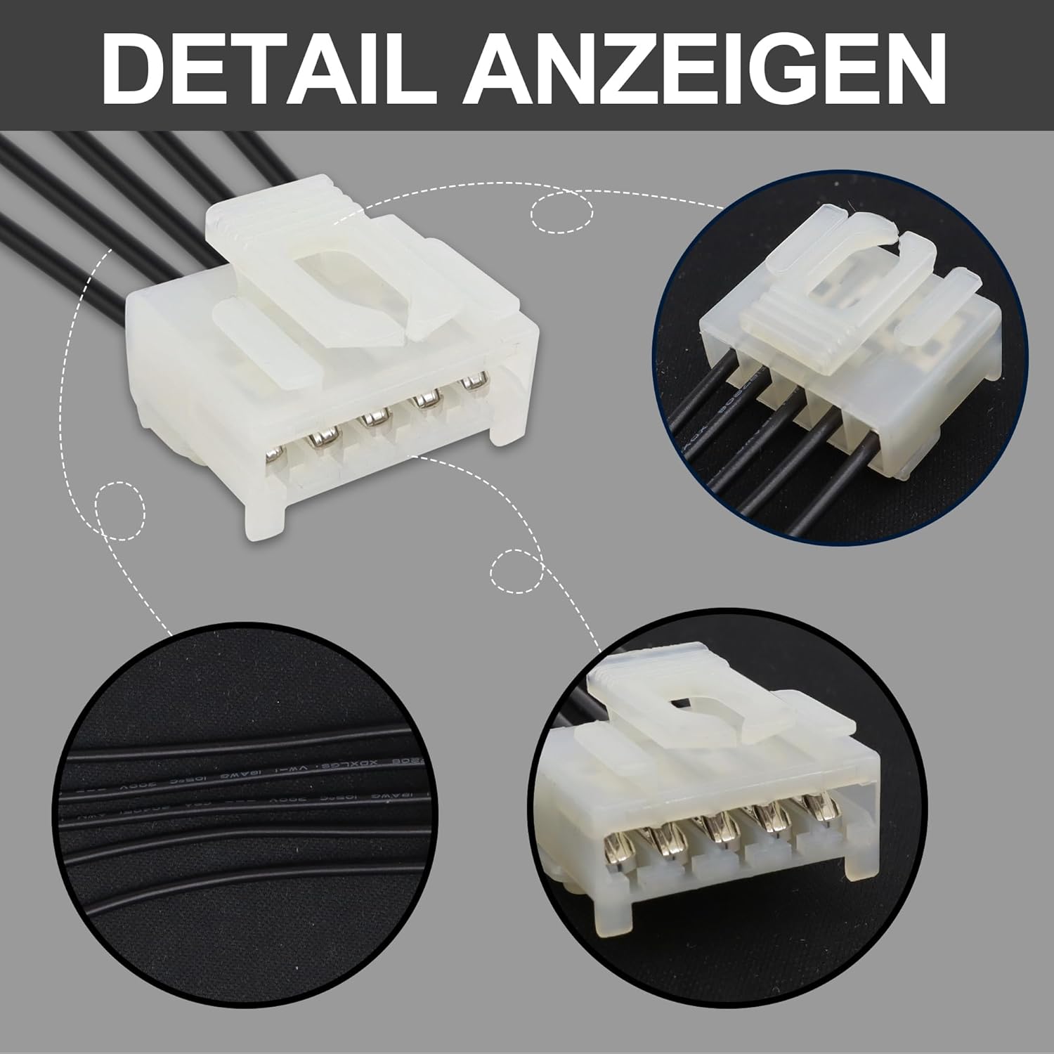 HISports Rücklichtkabelbaumstecker 51277277-Kompatibel mit Fiat Panda Generation Mk3 169,5 Pin Rücklichtkabel-Reparatursatz Ersatz