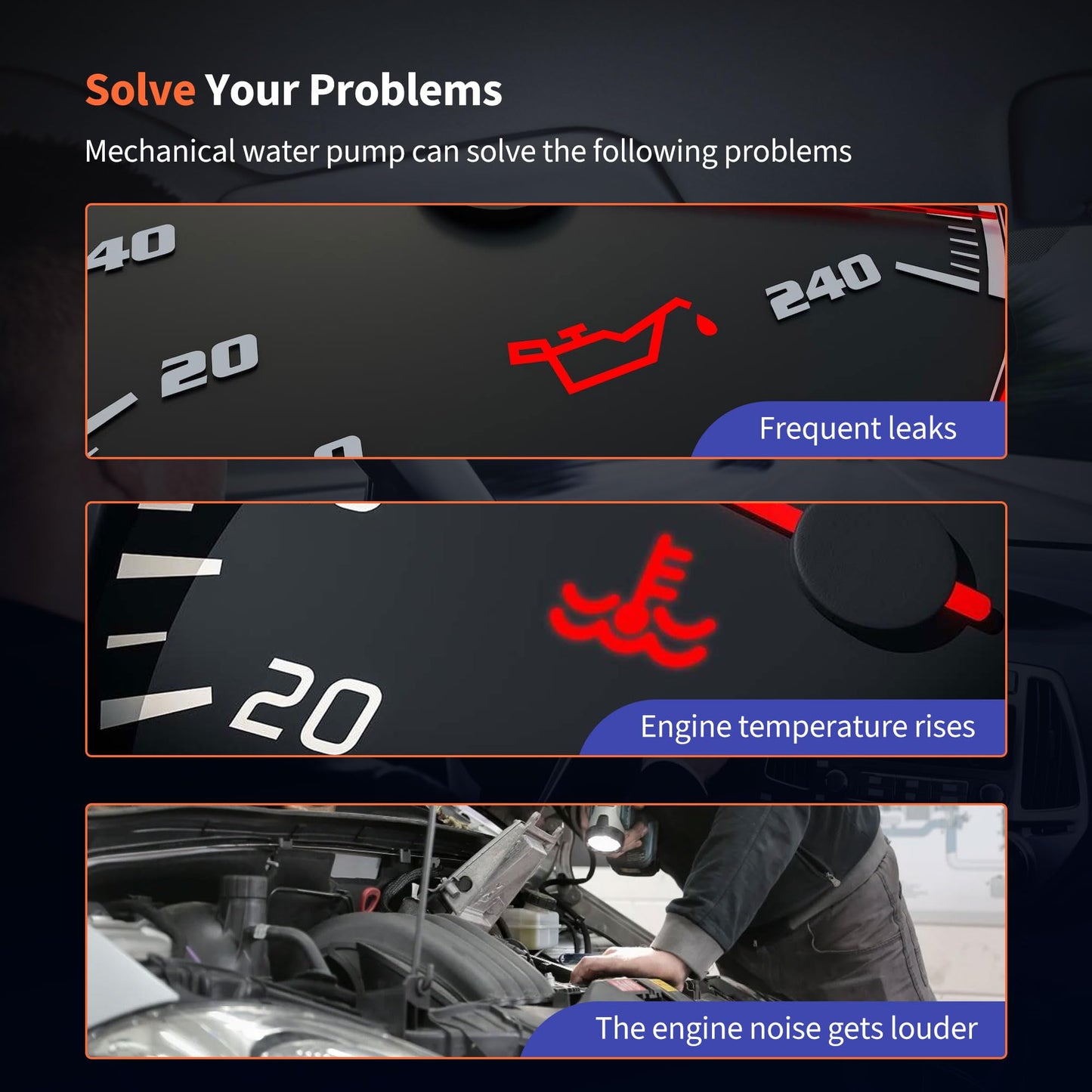 HiSport Engine Water Pump AW5092 252-821 89036356 Replacement for Buick Chevy GMC Pontiac 2001-2017 Saab Saturn Allure LaCrosse Regal Malibu Cavalier Classic Cobalt Equinox Oldsmobile Alero