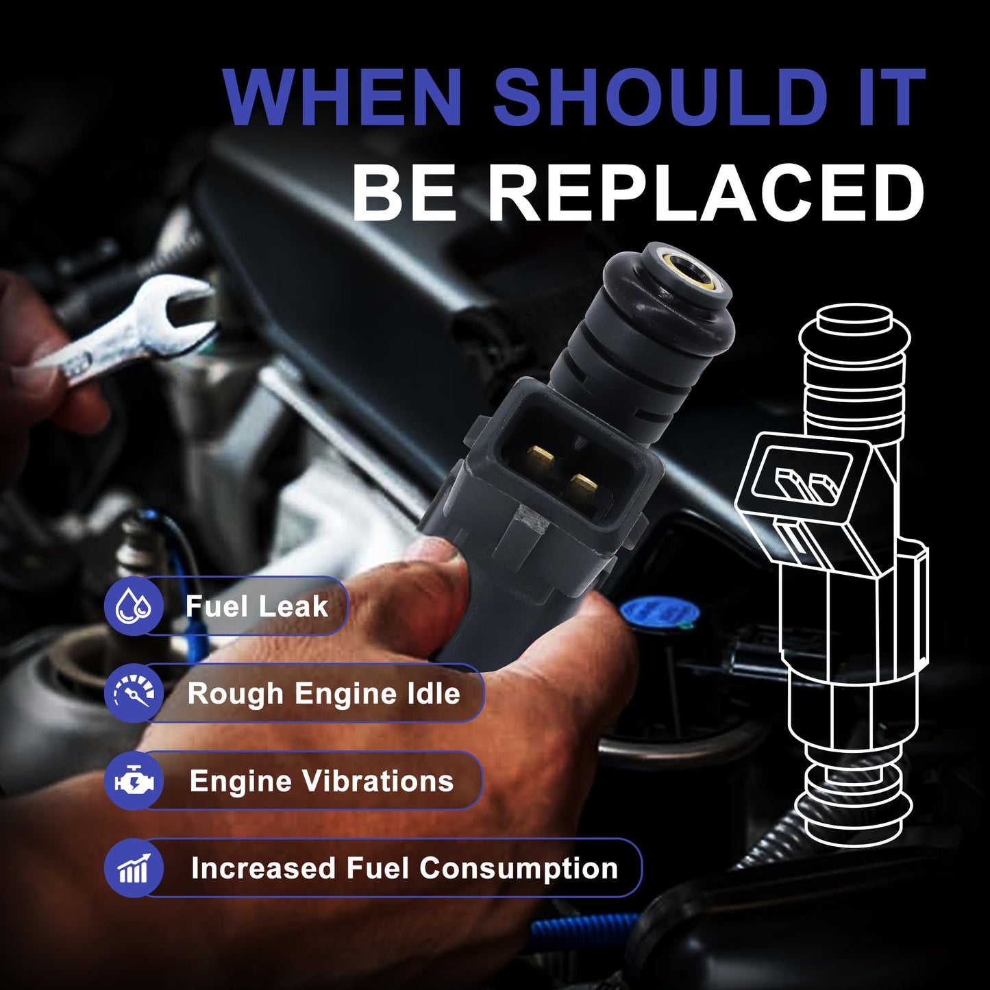 HiSport 8 Fuel Injectors 0280155931 Compatible with GM Cadillac Chevrolet Pontiac Cts V Camaro Corvette Z06 Firebird Gto 5.7L 1997-2005,VIN G & S