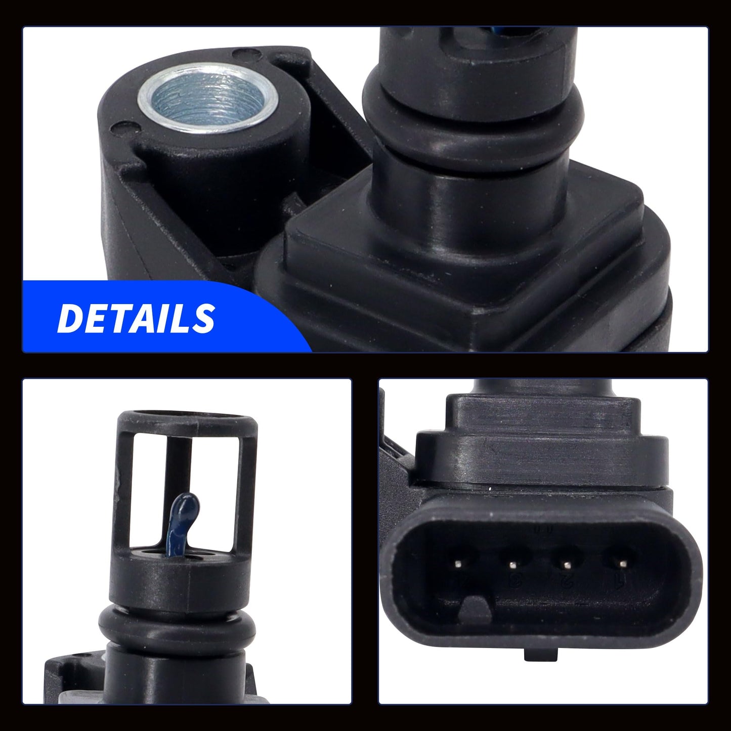 HiSport 12681993 Intake Air Pressure and Temperature Sensor - Compatible with Chevrolet Cruze Equinox GMC Sierra 2500 Sierra 3500 Buick Cascada Encore Replaces 12670600 12707766