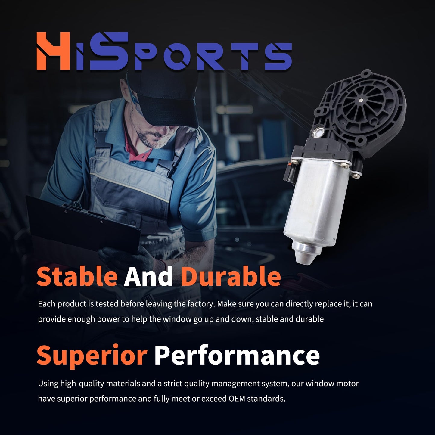 HiSport 742-260 Power Window Lift Motor Compatible with Ford Excursion 2000-2005,F250 F350 Super Duty 2000-2010 Window Lift Motor Front Left Position