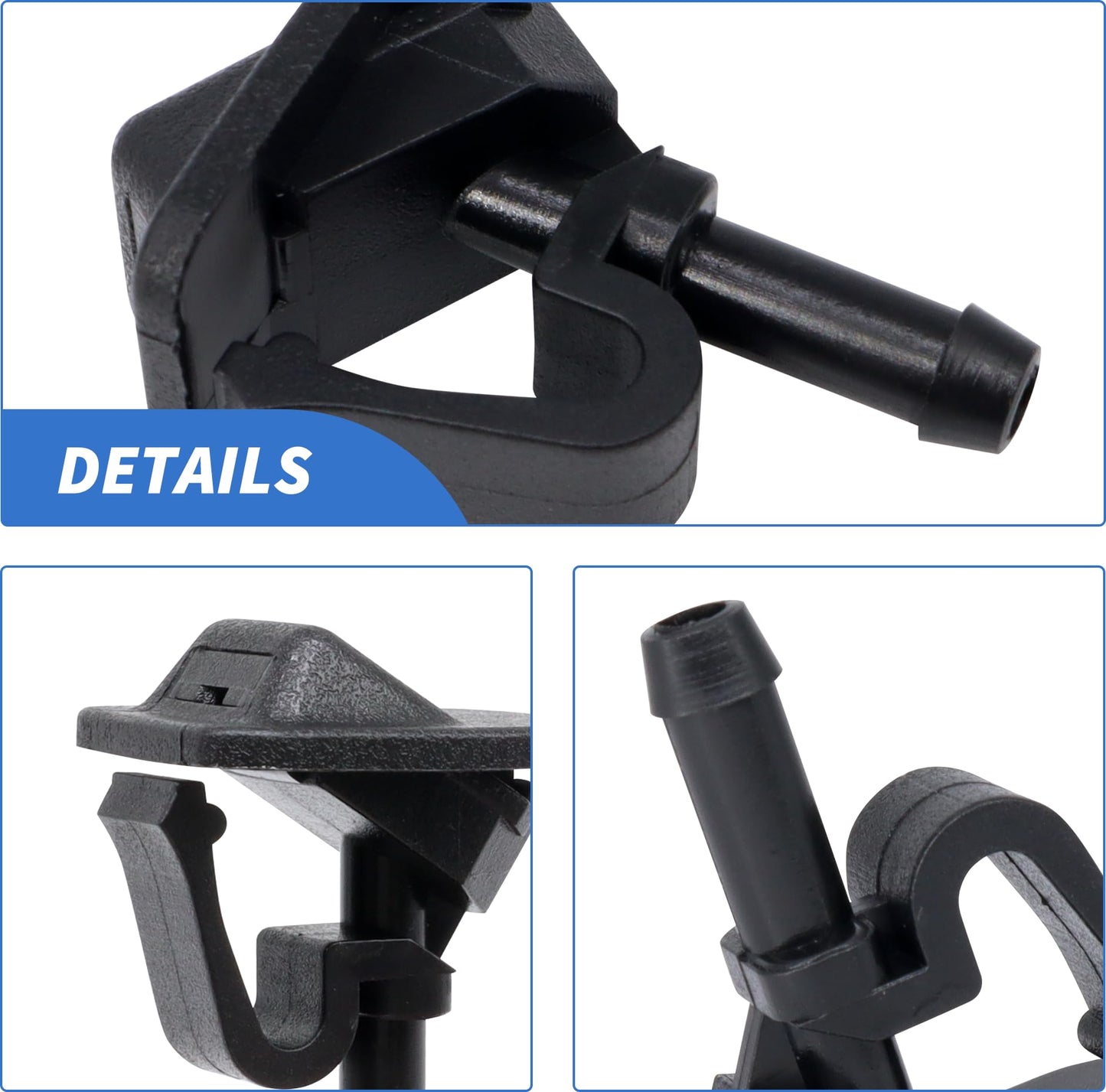 HiSport Windshield Sprinkler Wiper Nozzle - Compatible with 2002-2012 Jeep Wrangler 2002-2006 Jeep TJ - Replace 55156728AB