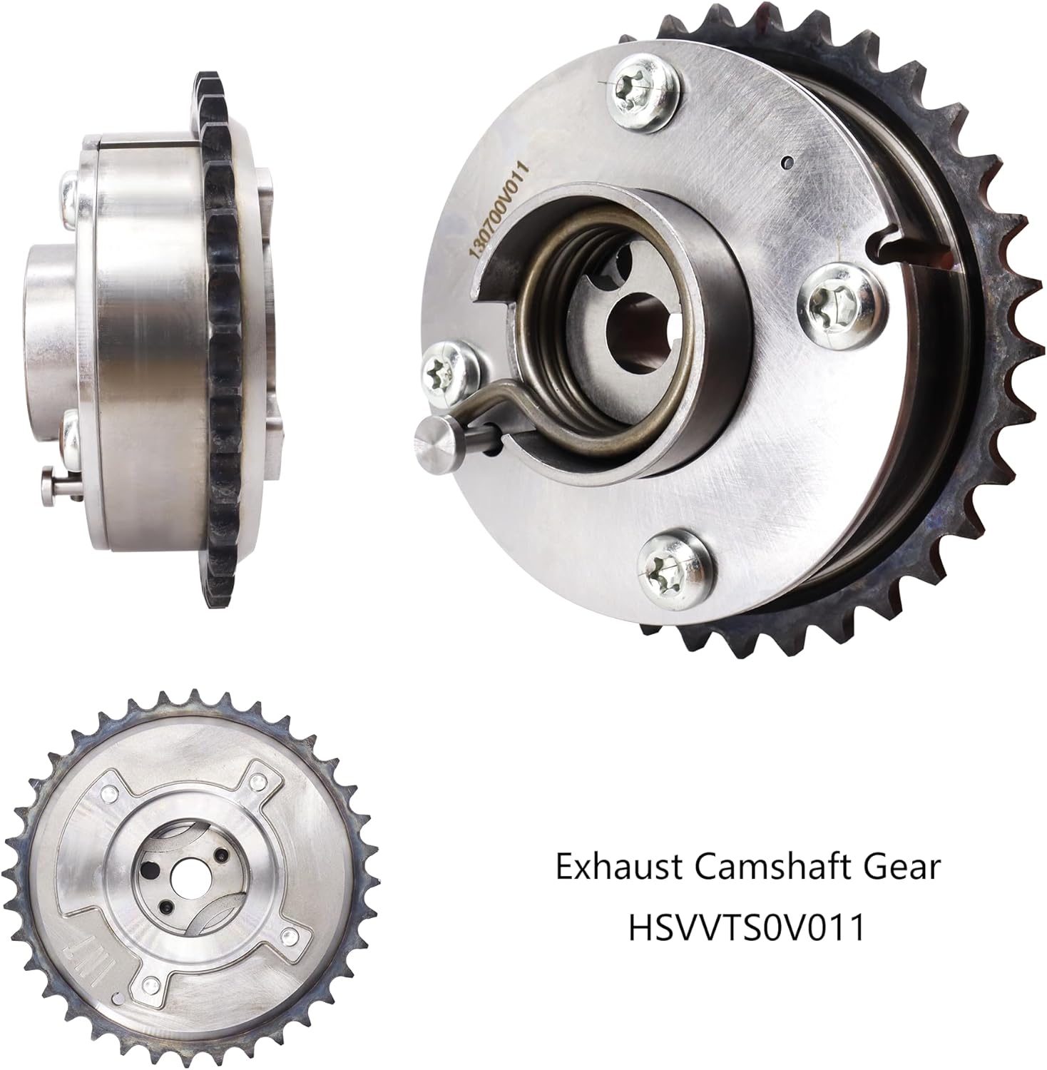 HiSport Camshaft Sprocket Gears Engine Variable Valve Timing (VVT) Intake and Exhaust - Compatible with 2009-2012 Toyota RAV4 Camry 2.5L Highlander Sienna Venza 2.7L - Replace 13050-0V011 13070-0V013